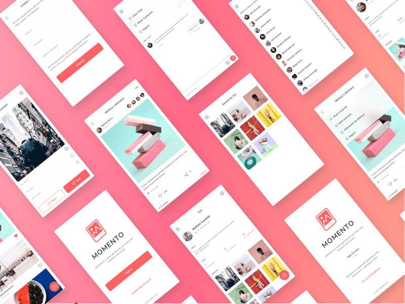 Momento - Free Sketch UI Kit presentation image