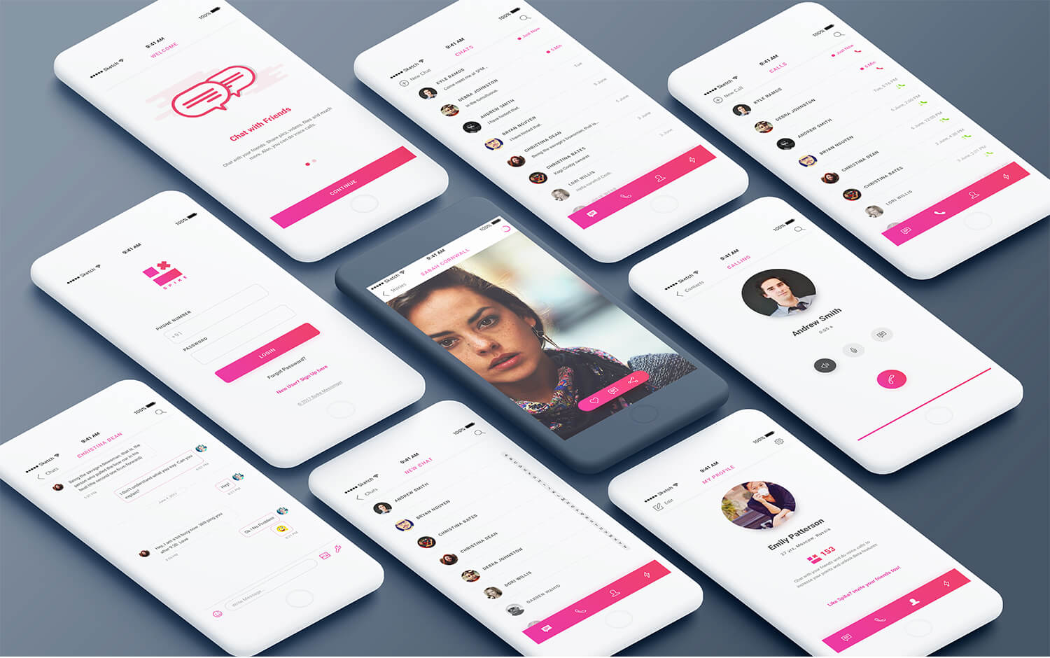 Spike Messenger UI Kit presentation image