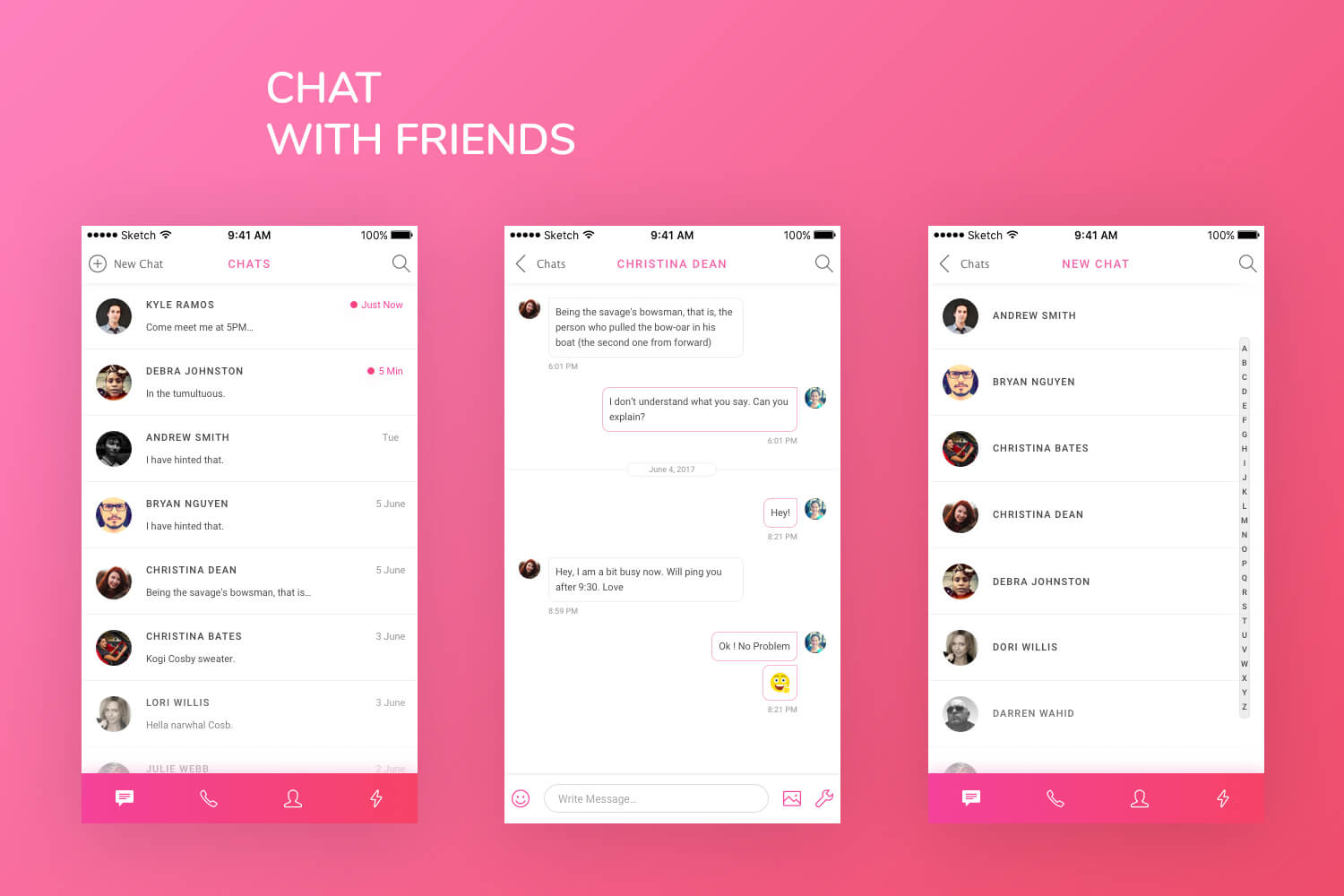 Spike Messenger UI Kit presentation image