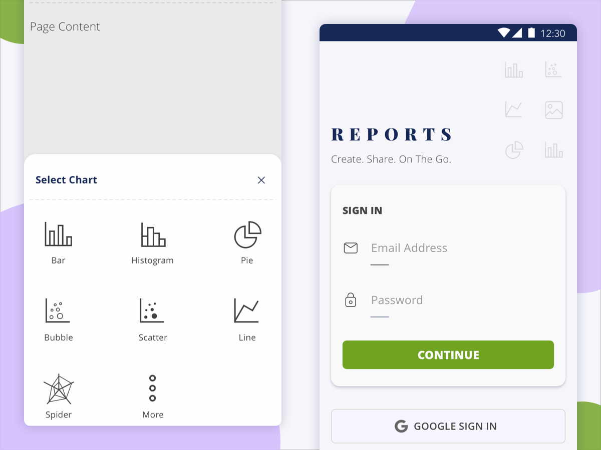 FREE UI KIT | Reports App presentation image