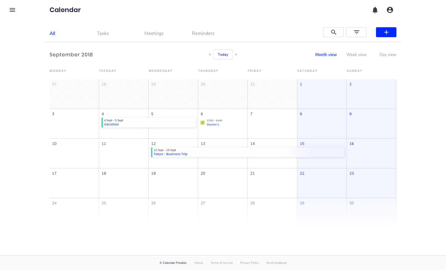Calendar UI presentation image