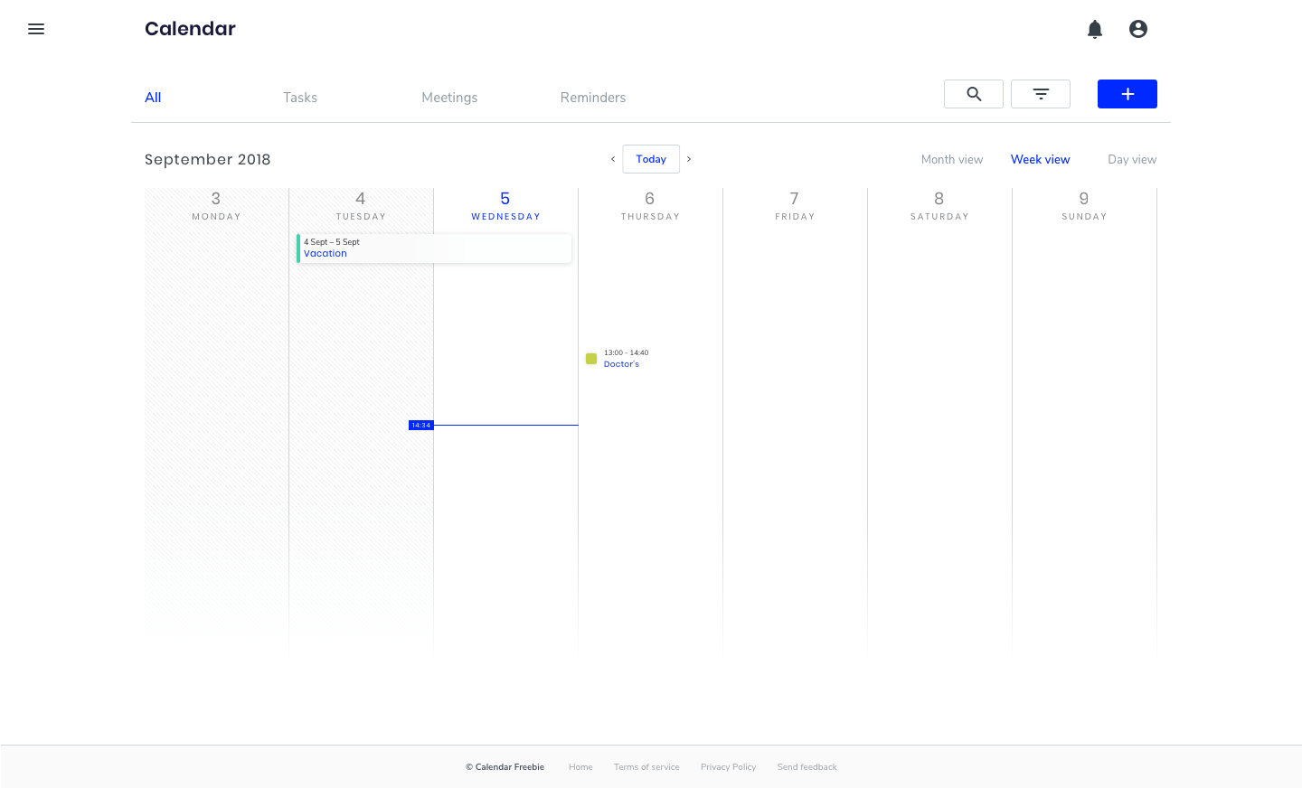 Calendar UI presentation image