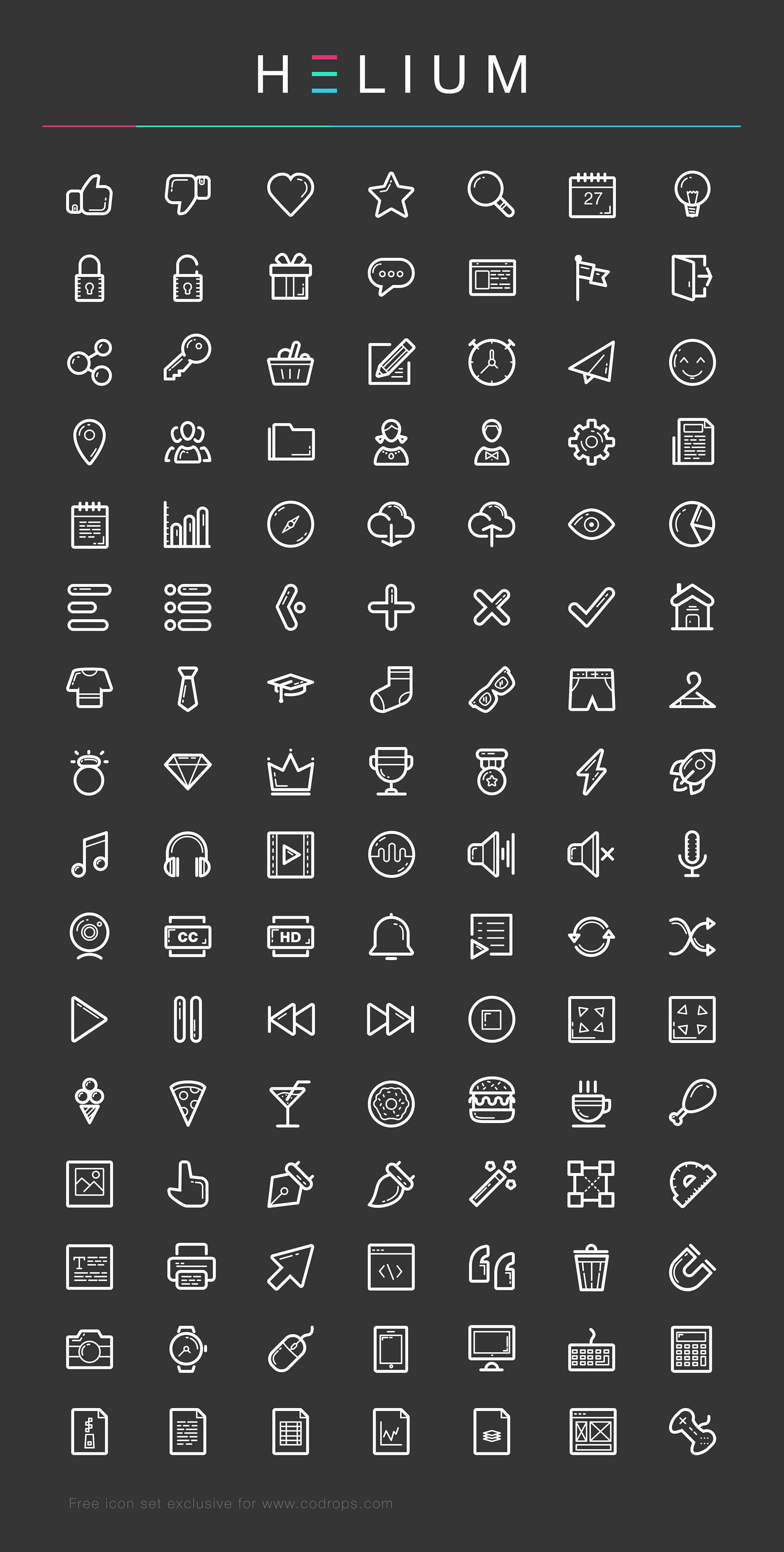 Helium: Free Icon Set presentation image