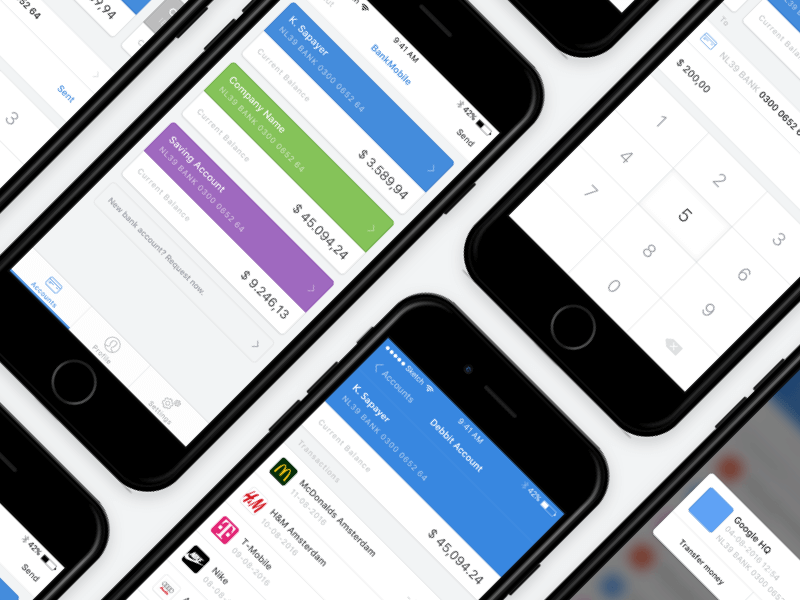 Free Sketch File - Bank App presentation image