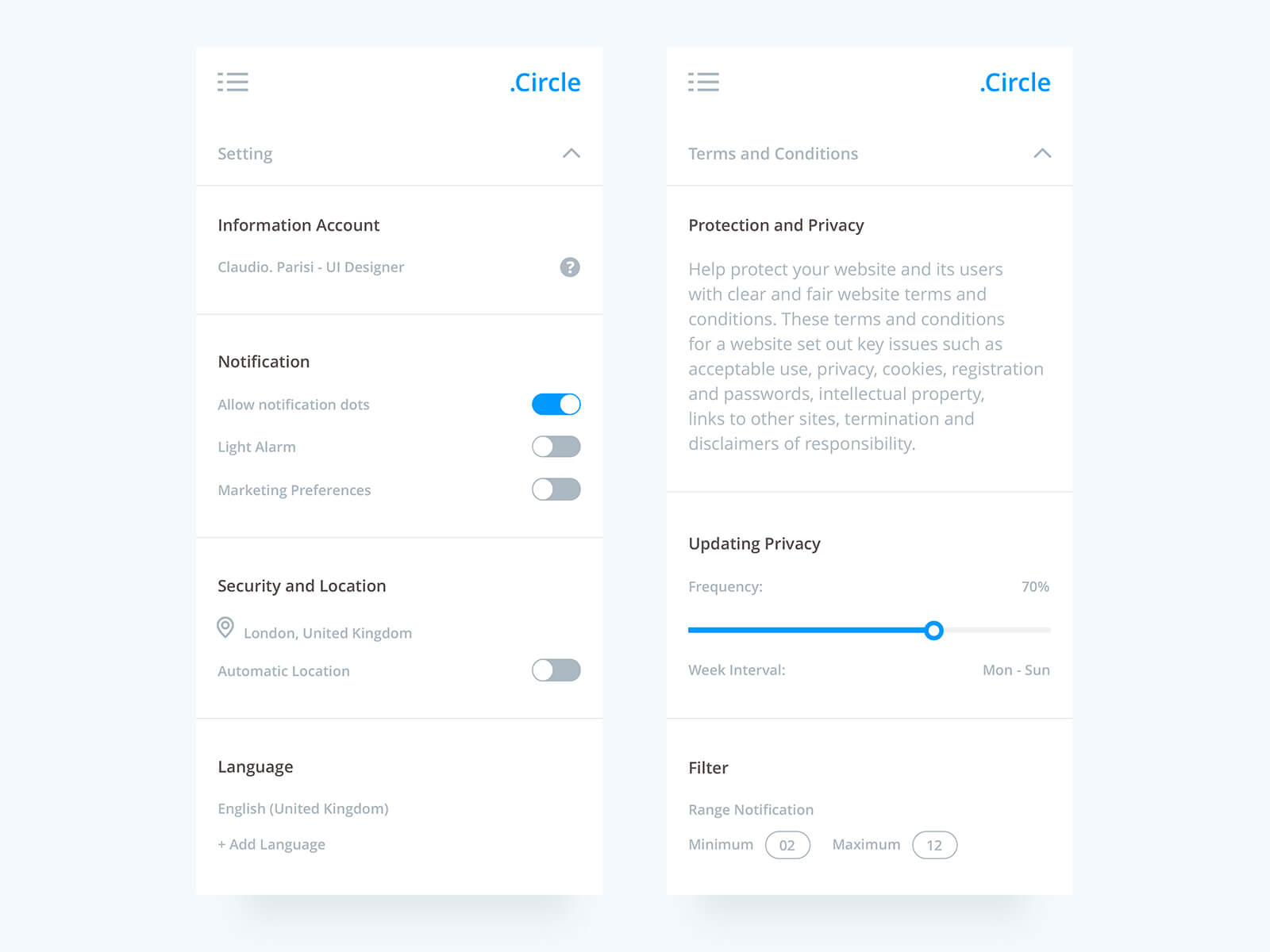 Profile Settings - free download presentation image