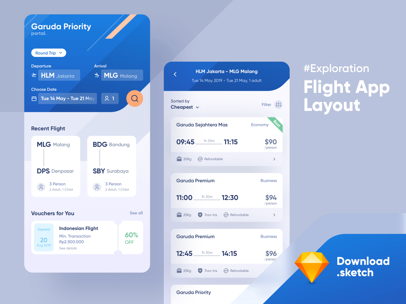 UI Flight Booking App presentation image