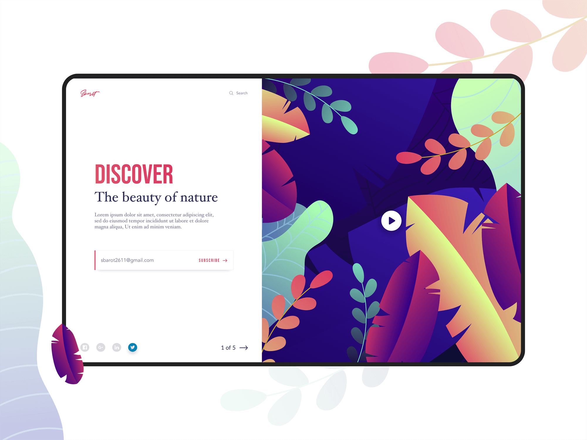 Split fold design presentation image