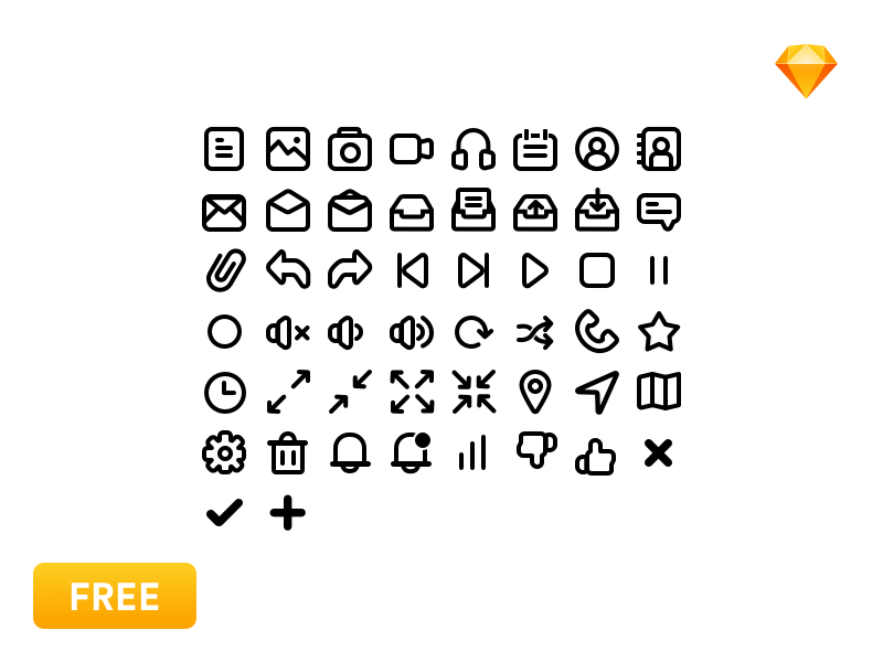 40 Basic Icons Pack presentation image