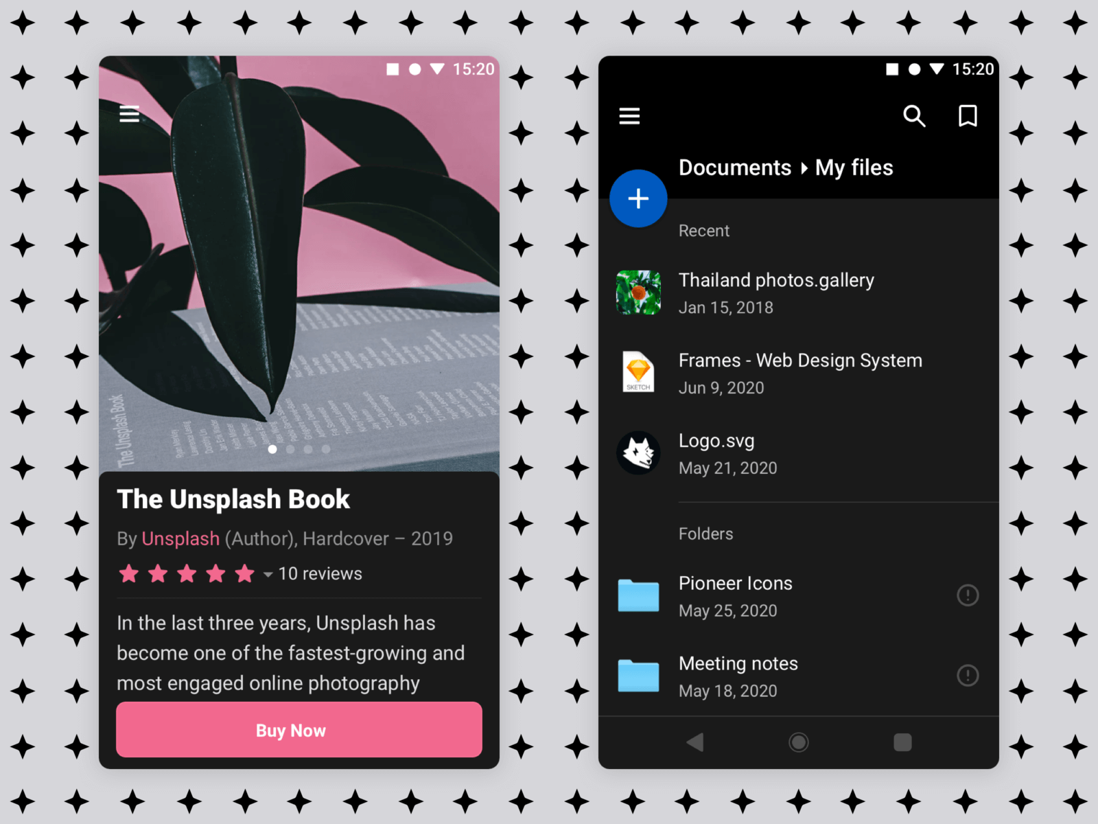 Made with Plaster — Android Product Page & File List presentation image