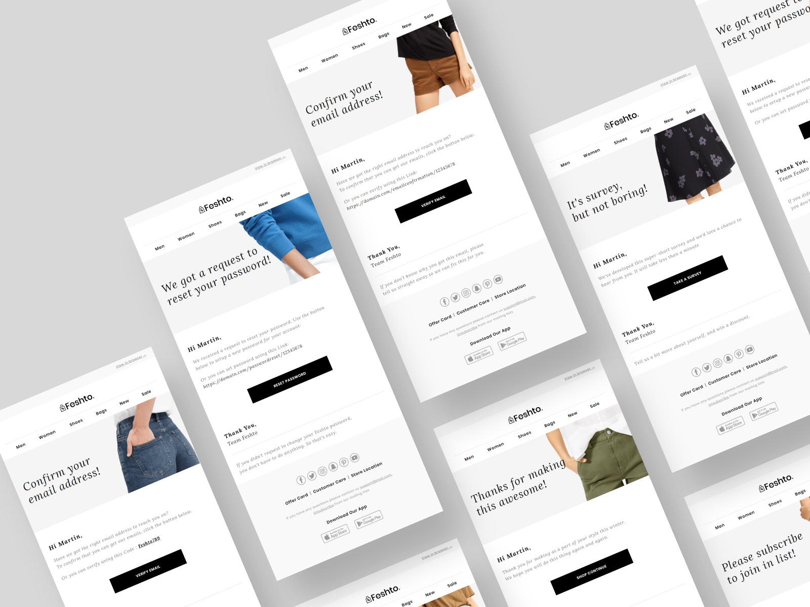 Feshto - Fashion Email Bundle. presentation image