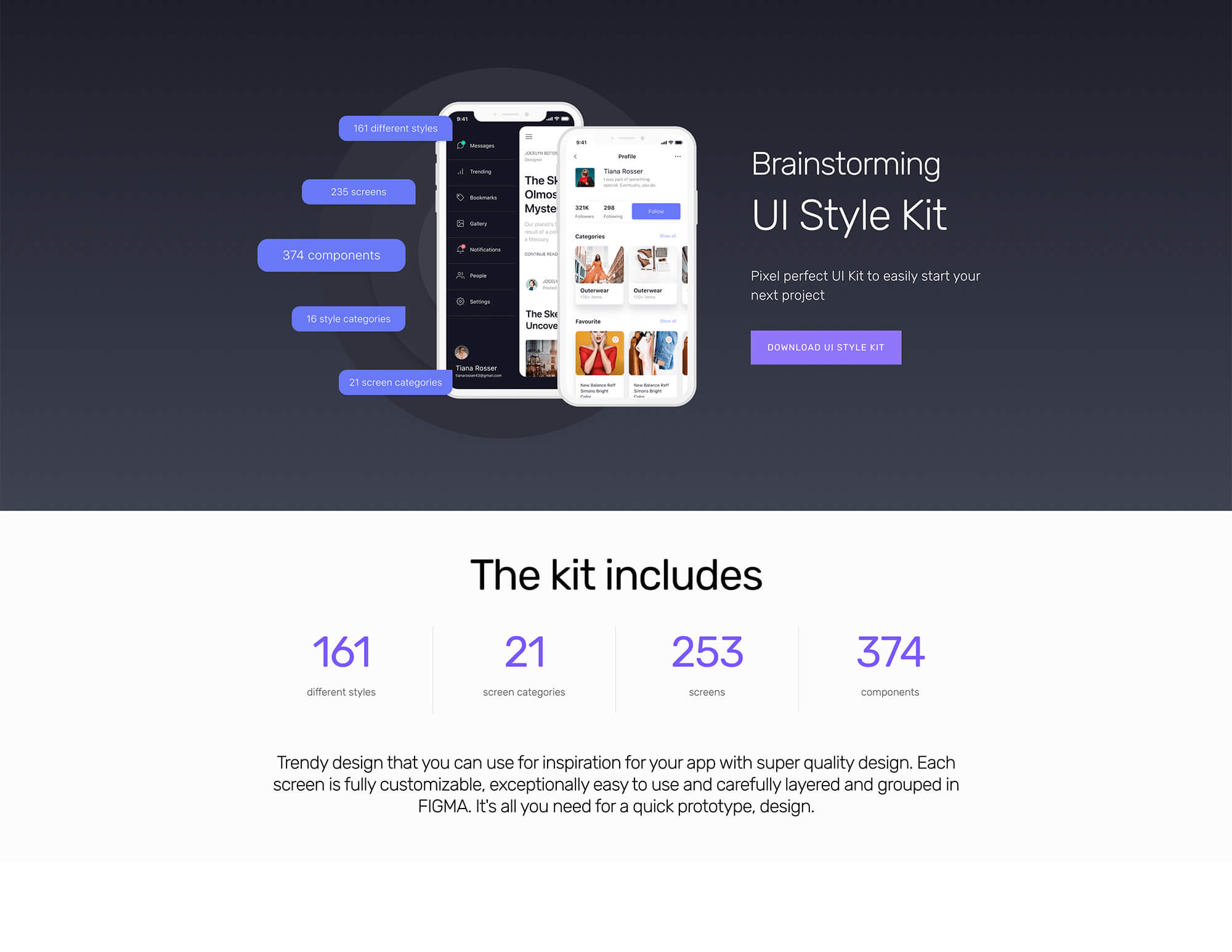 Brainstorming UI Style Kit presentation image