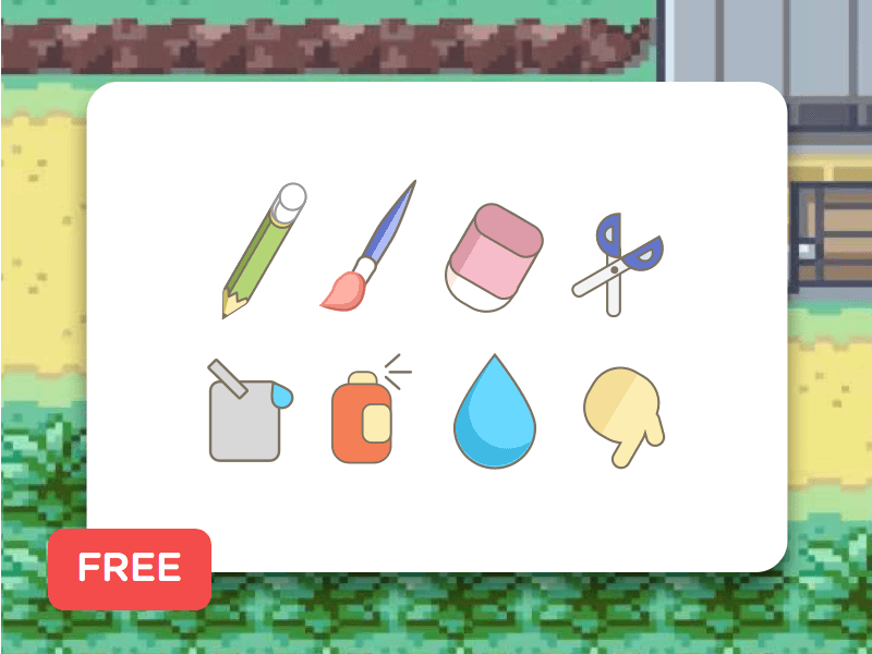 Paint tool icon set 01 presentation image