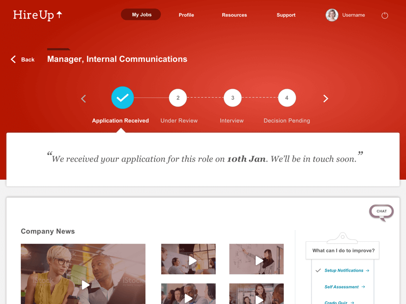 HireUp Recruitment Service Responsive WebApp presentation image