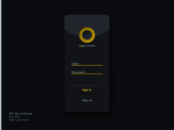 001 - Login form #DailyUI presentation image
