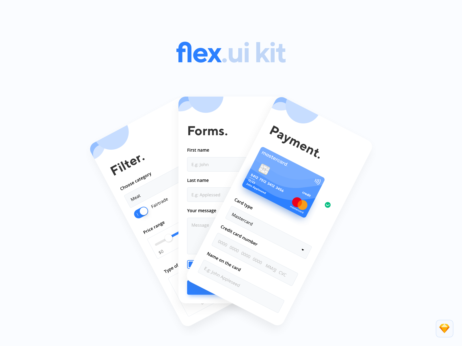 flex.ui kit (v.1.0) – Mobile UI Kit for your purpose presentation image