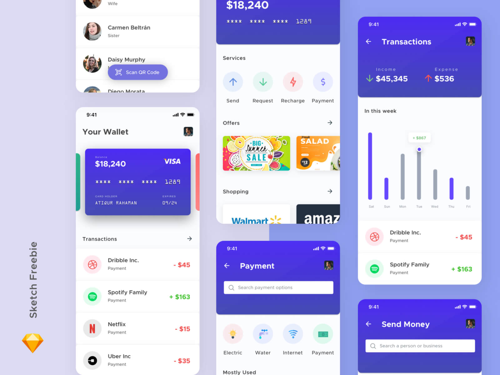 Mobile Wallet App Concept presentation image