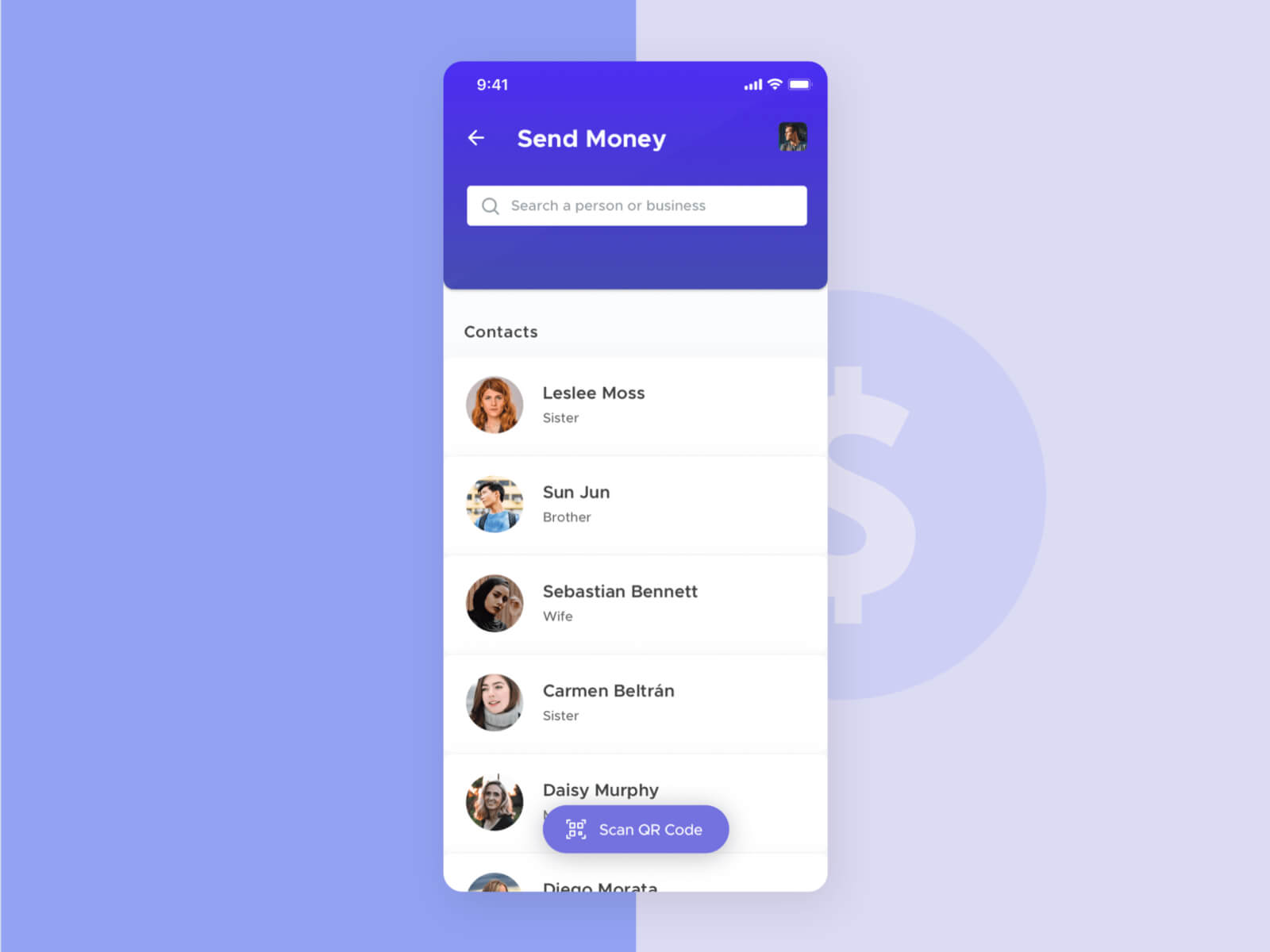 Mobile Wallet App Concept presentation image