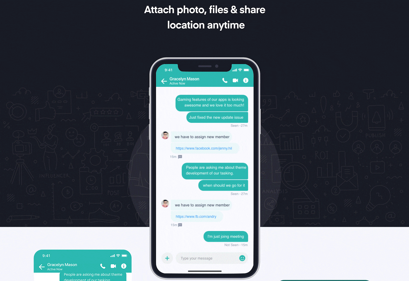 Sophie Messaging app ui kit presentation image