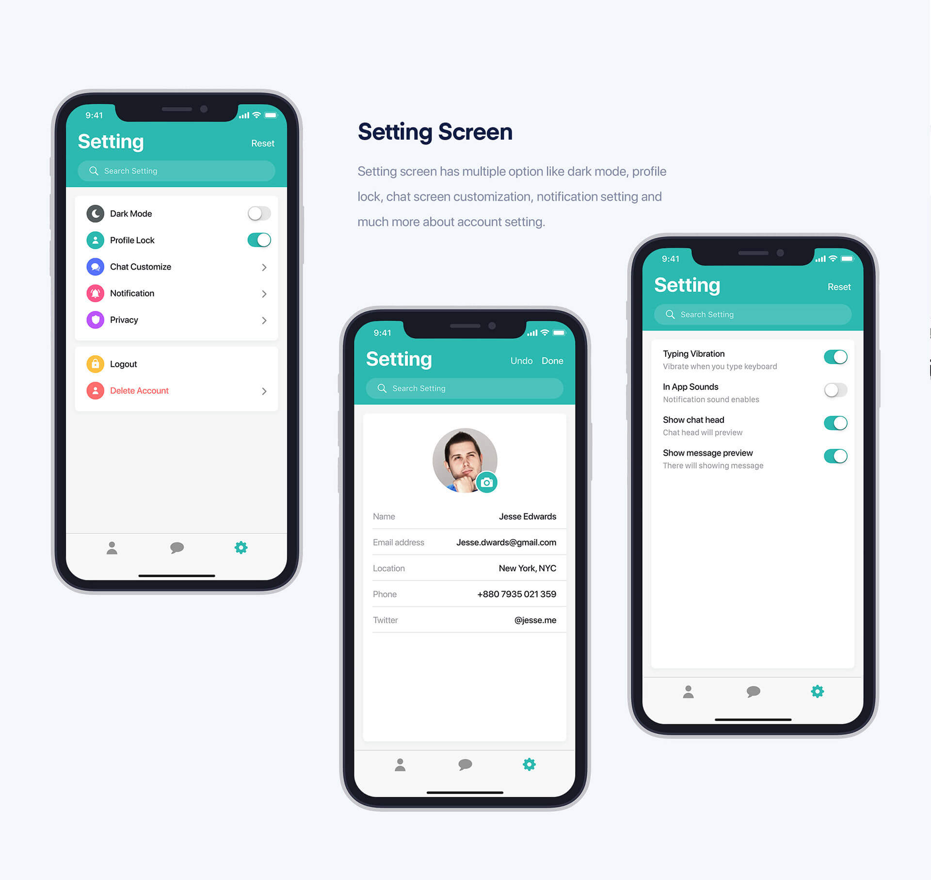 Sophie Messaging app ui kit presentation image