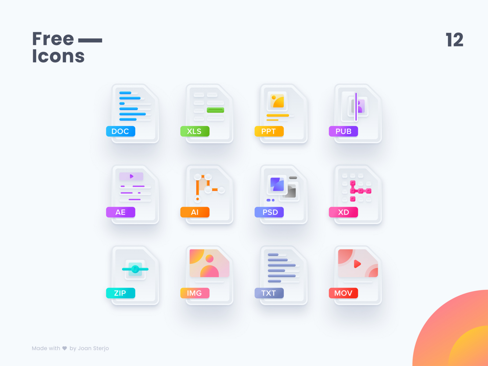 Free Modern Skeuomorphic Icons presentation image