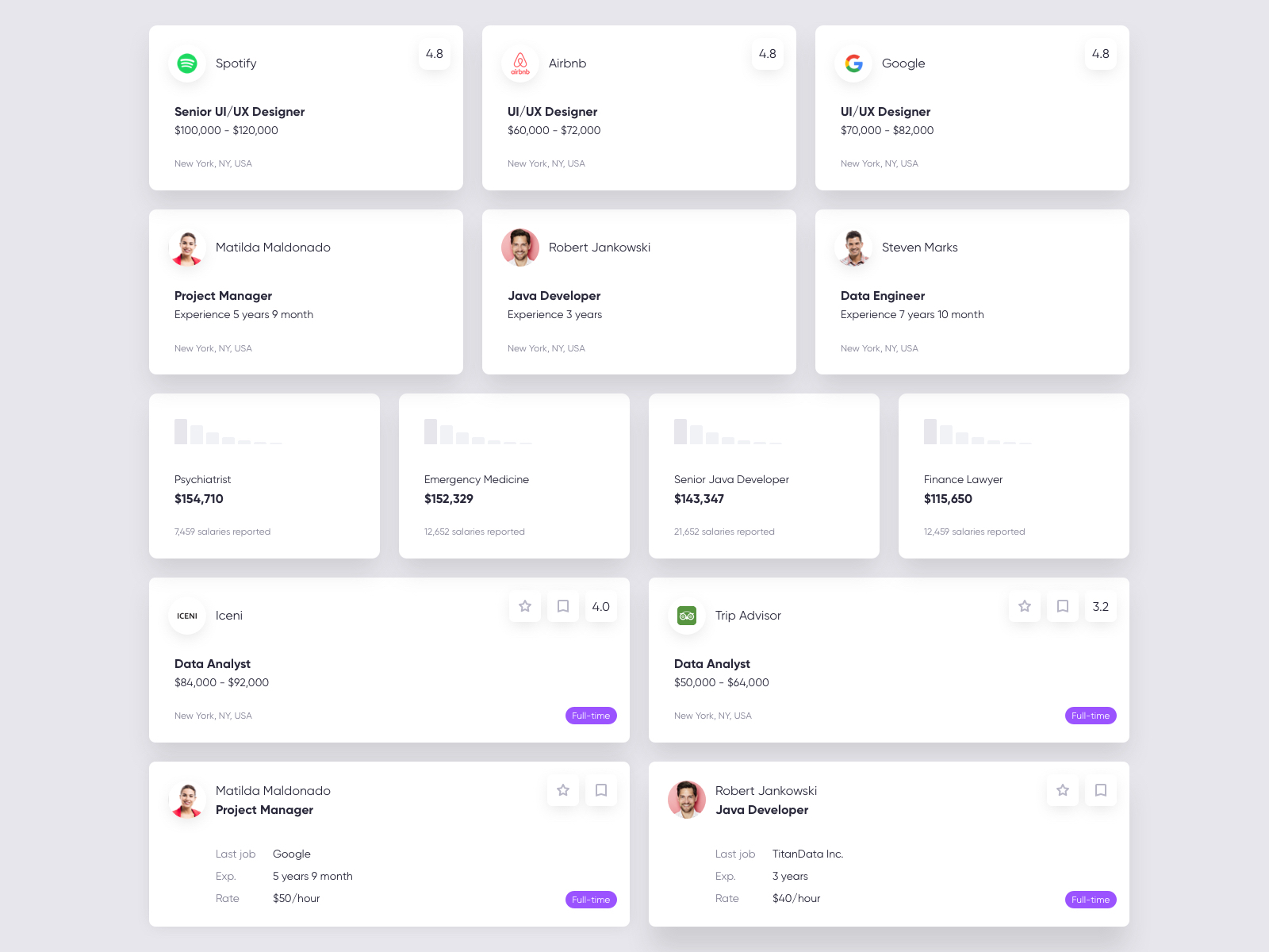 UI Cards White presentation image