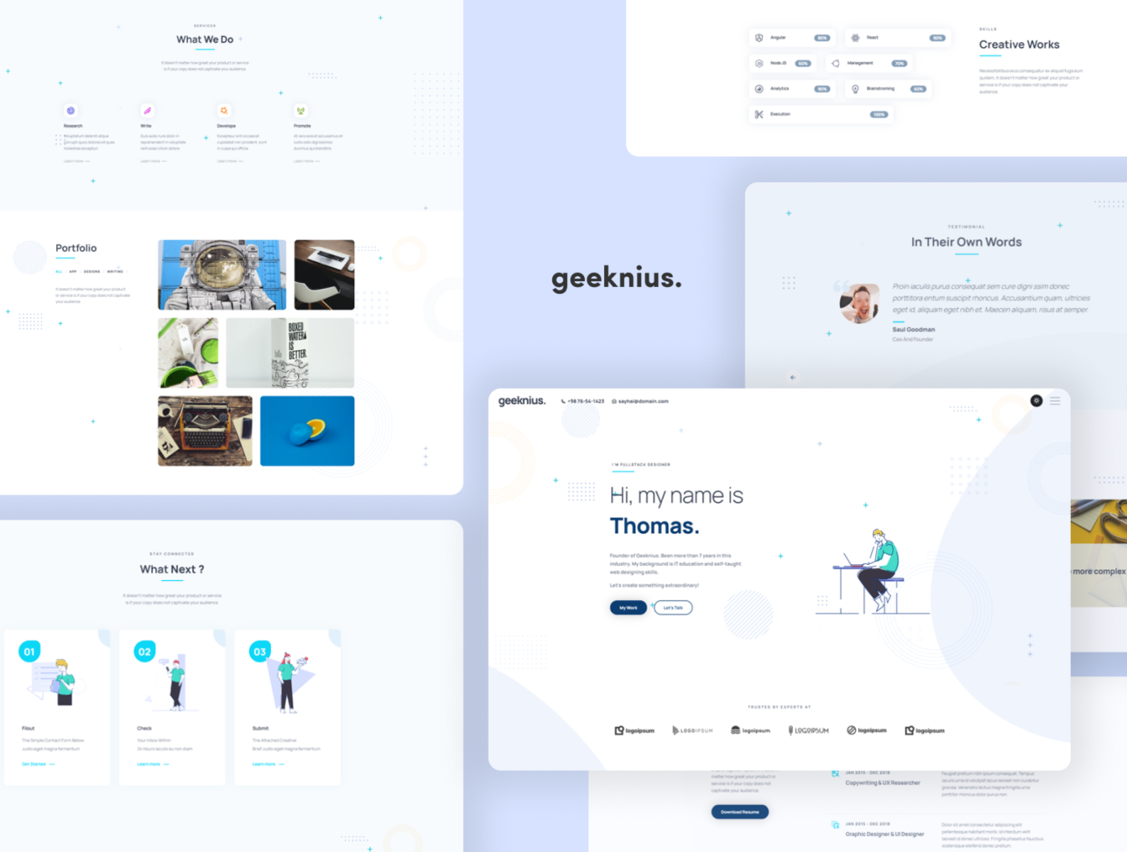 Geeknius Modern & Creative CV/Resume presentation image