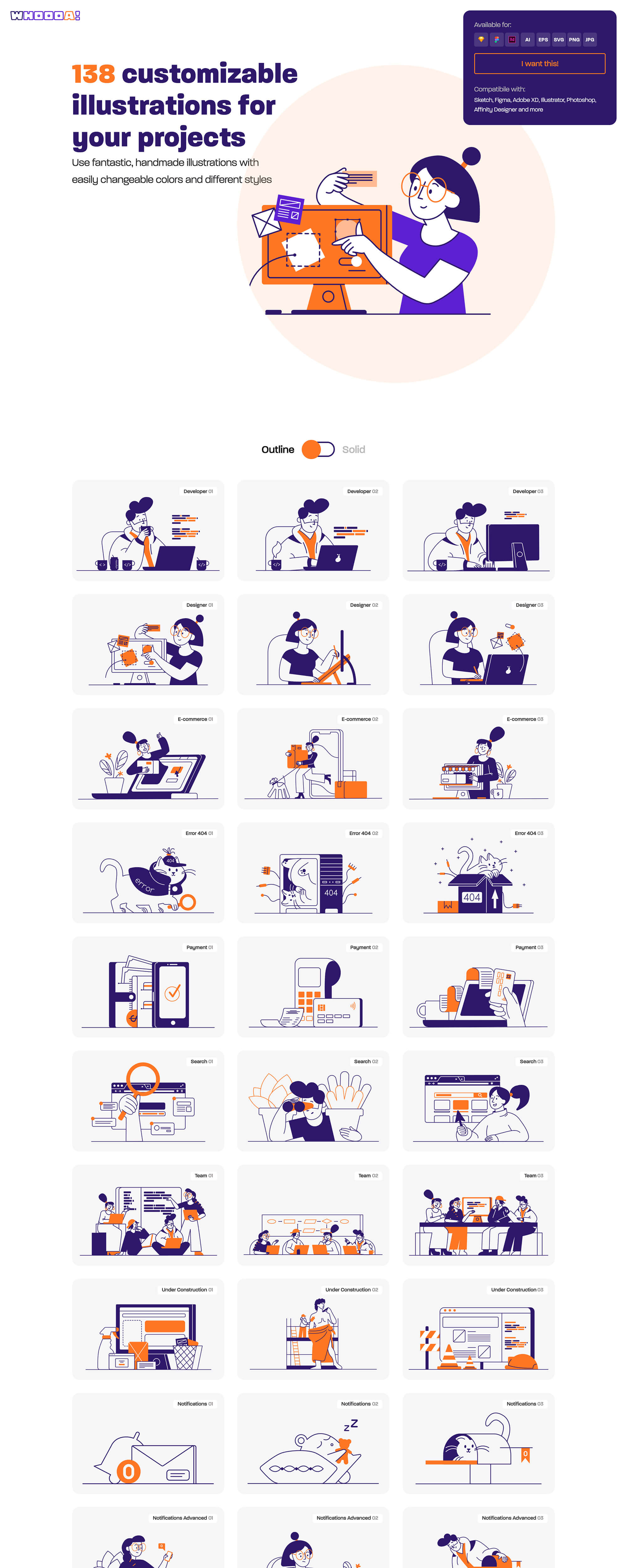 Whoooa! 20 FREE customizable vector illustrations for your next project presentation image