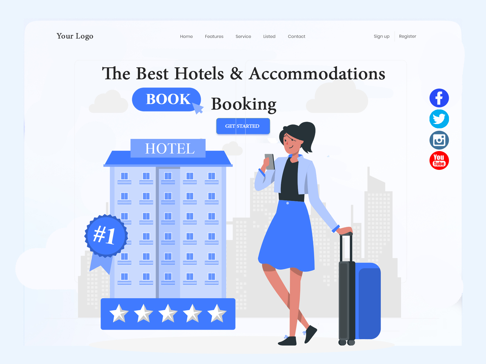 Hotel Booking Homepage presentation image