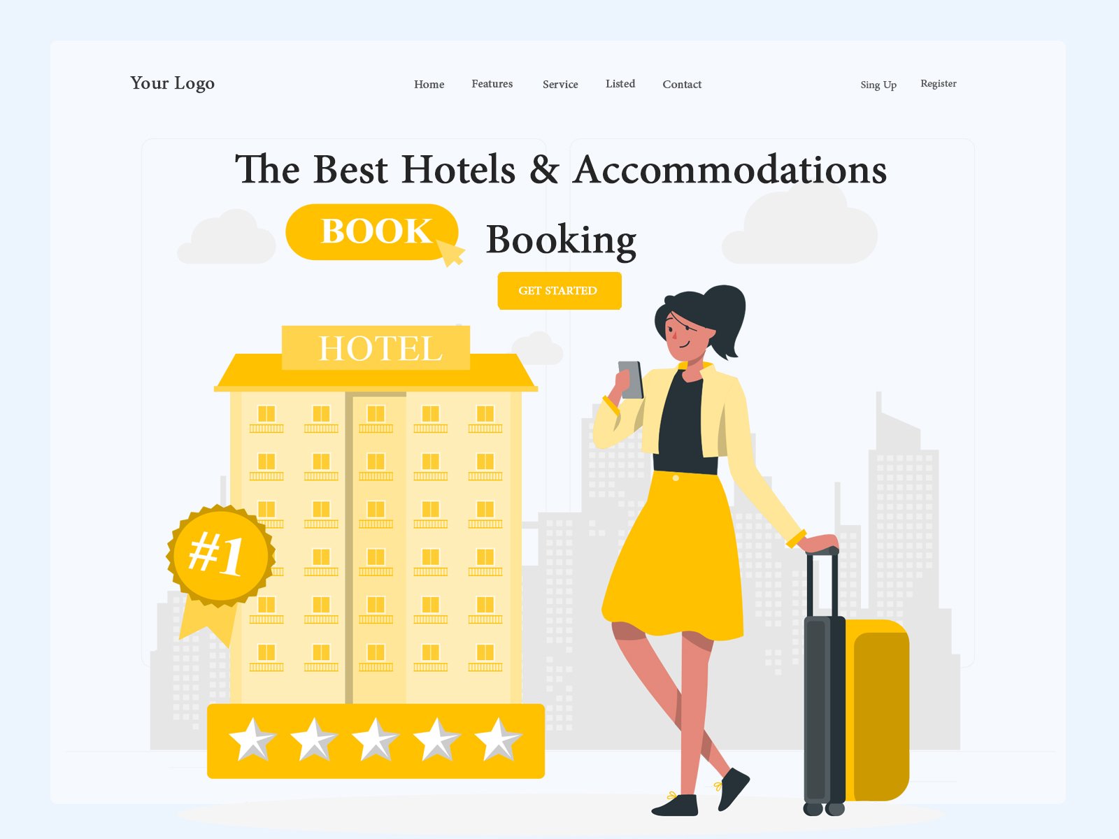 Hotel Booking Homepage presentation image
