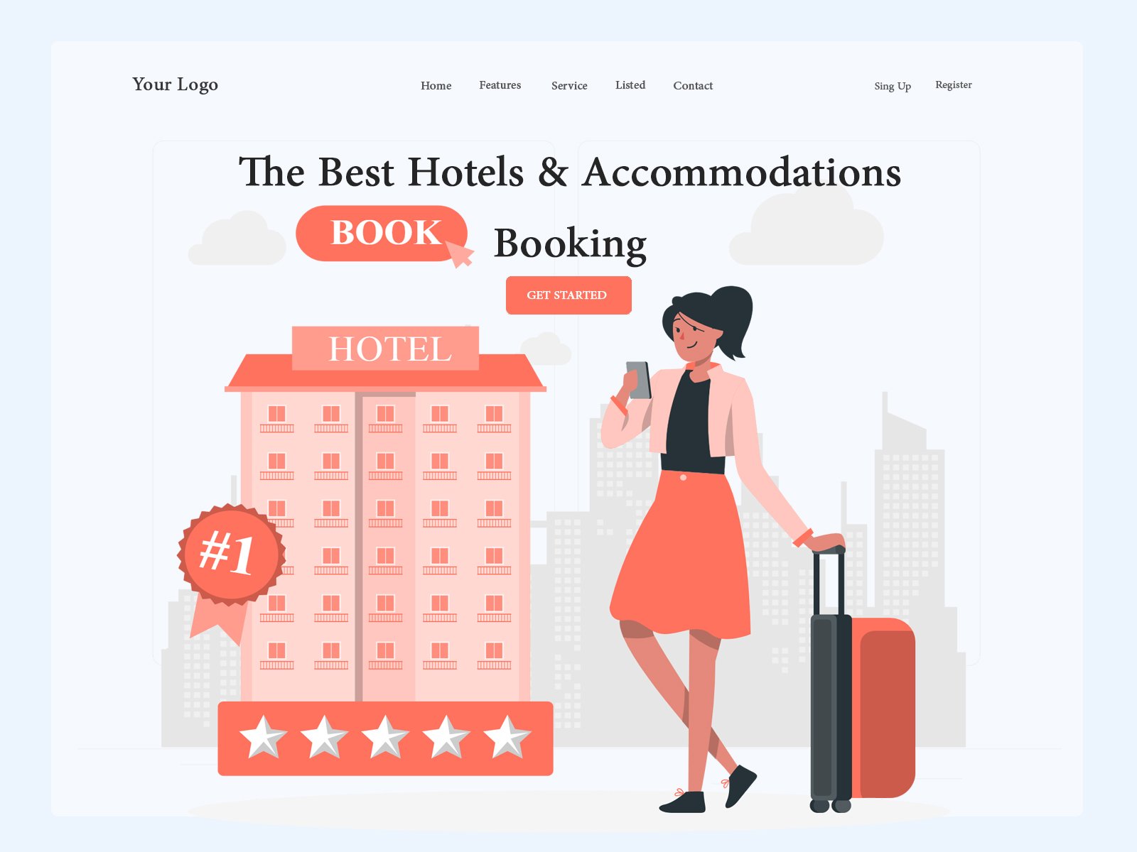 Hotel Booking Homepage presentation image