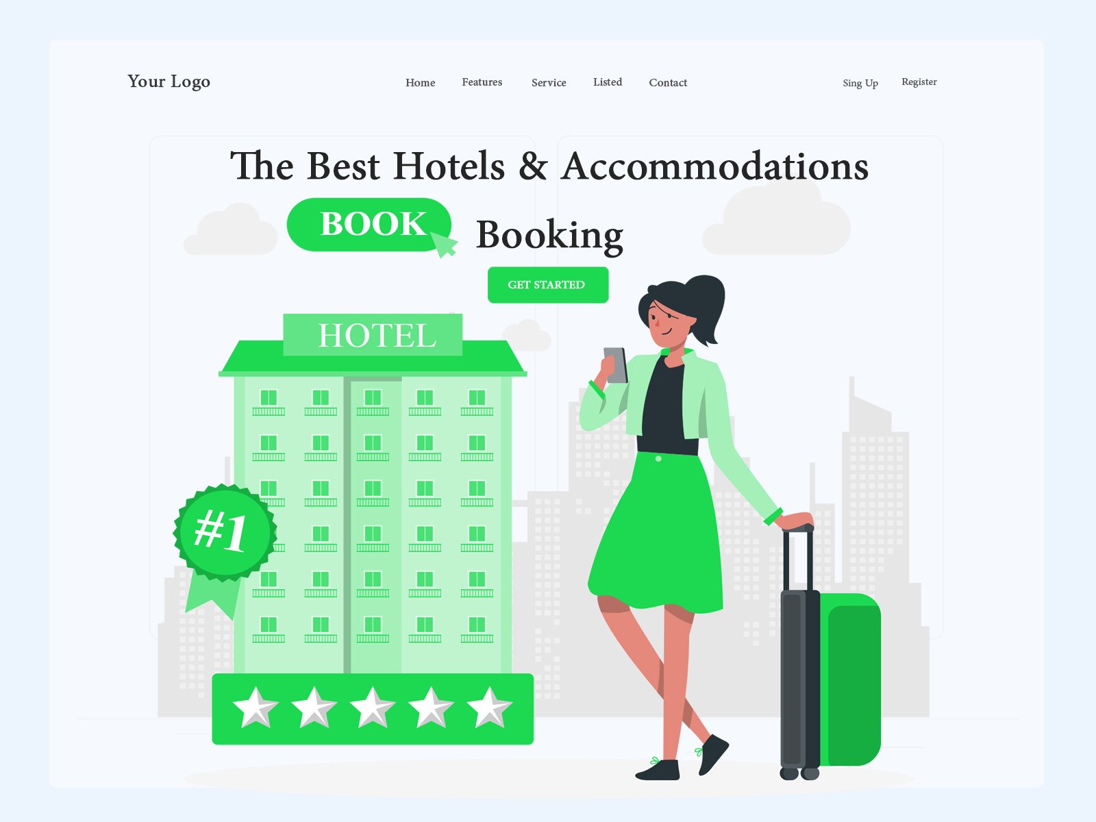 Hotel Booking Homepage presentation image