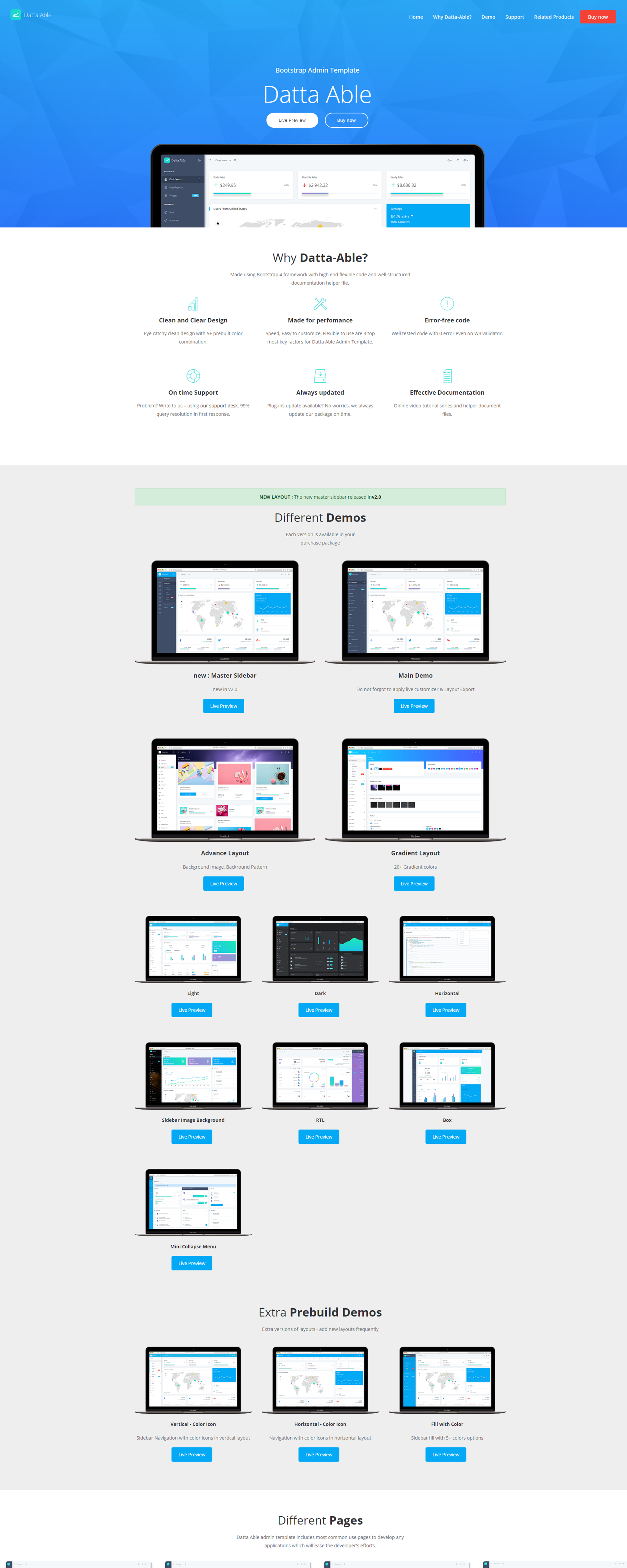 Datta Able Bootstrap Admin Template & UI Kit presentation image