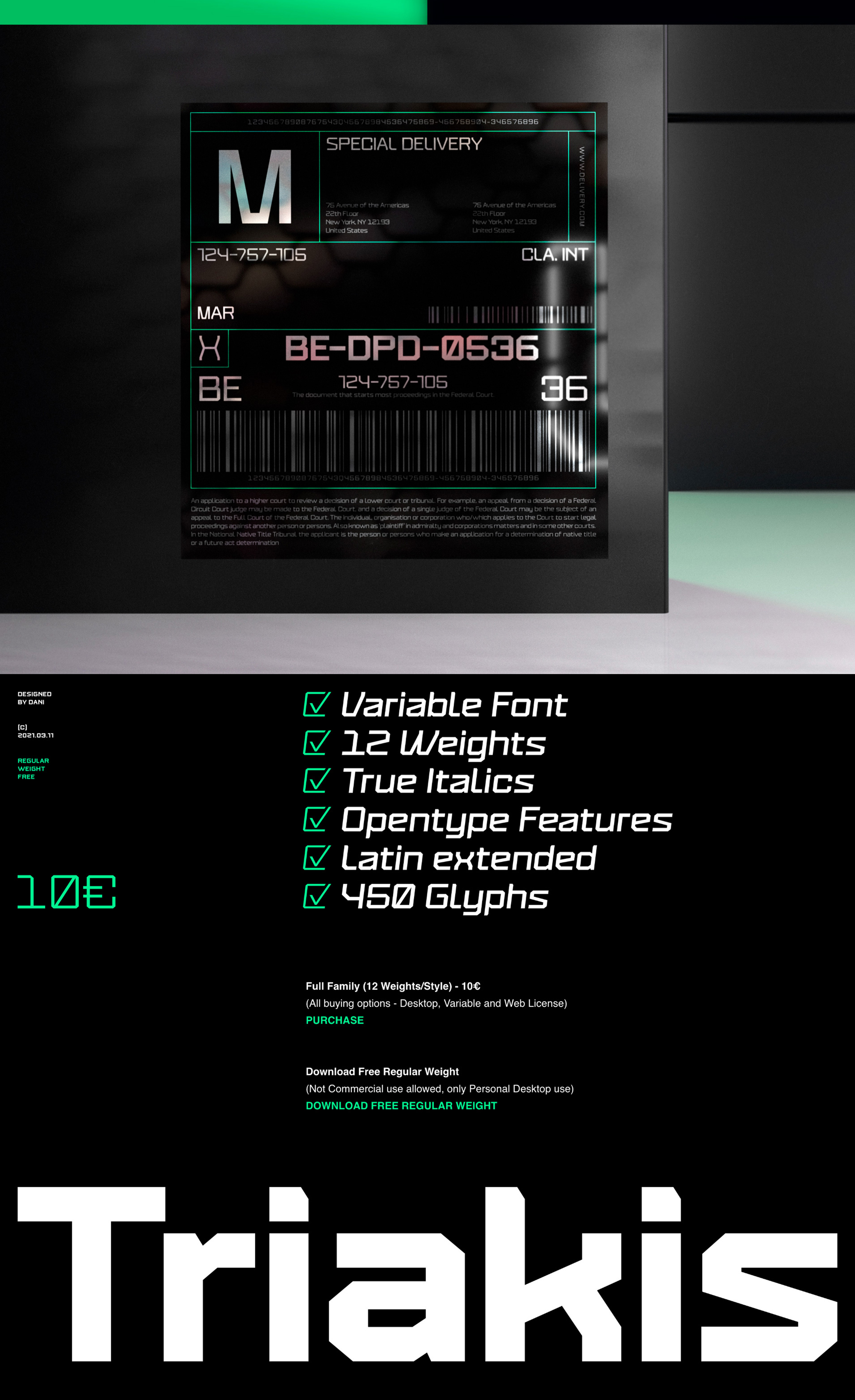 Triakis Font Family – Free Weight presentation image