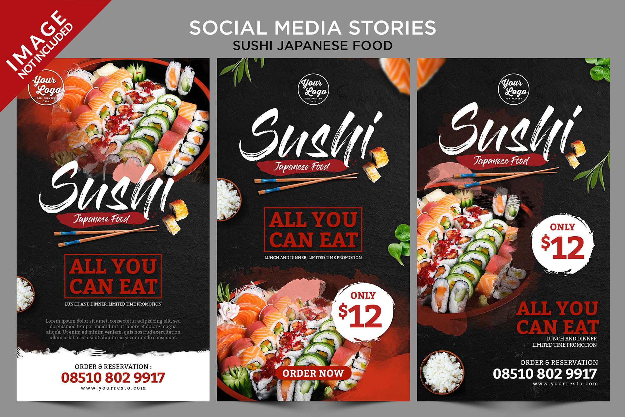 Sushi Japanese Food Social Media Stories presentation image