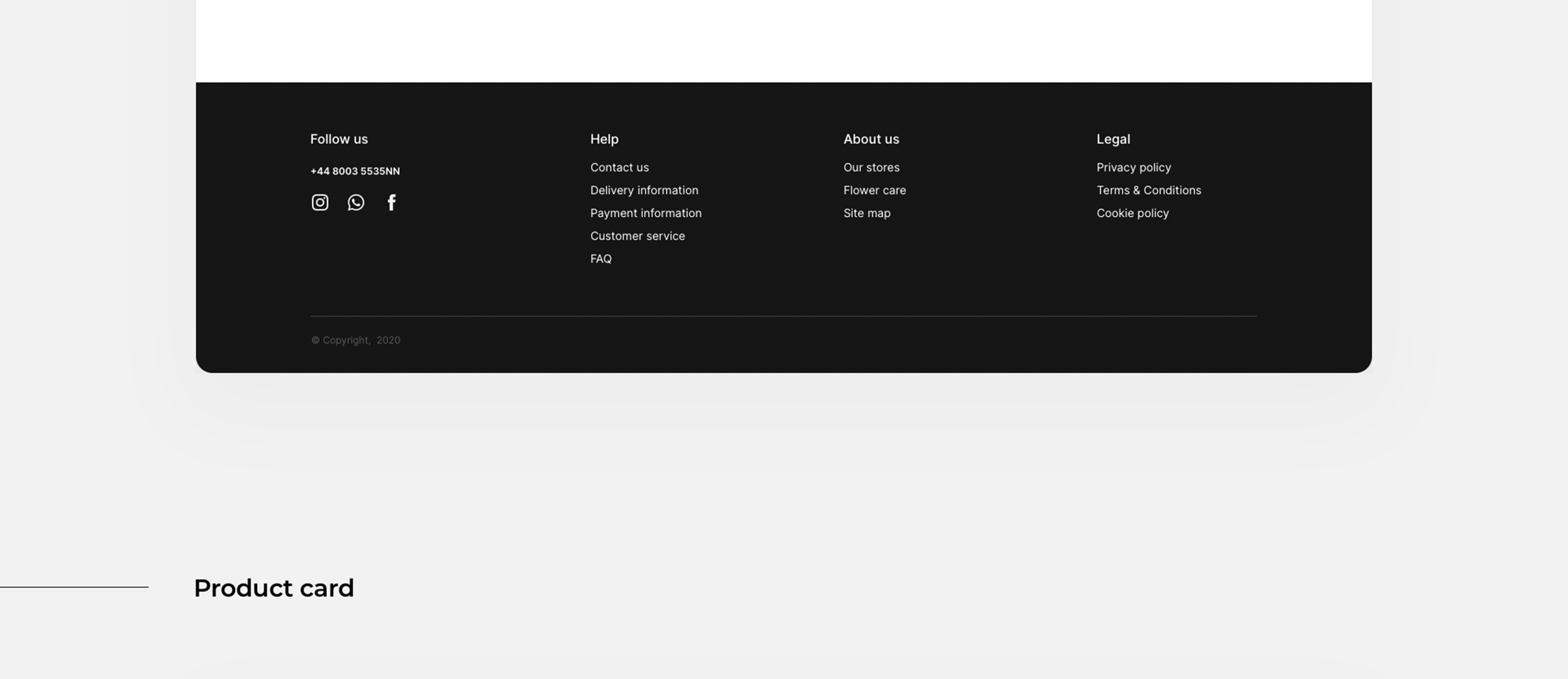 Cassiopeia | Flower store | Free UI kit presentation image