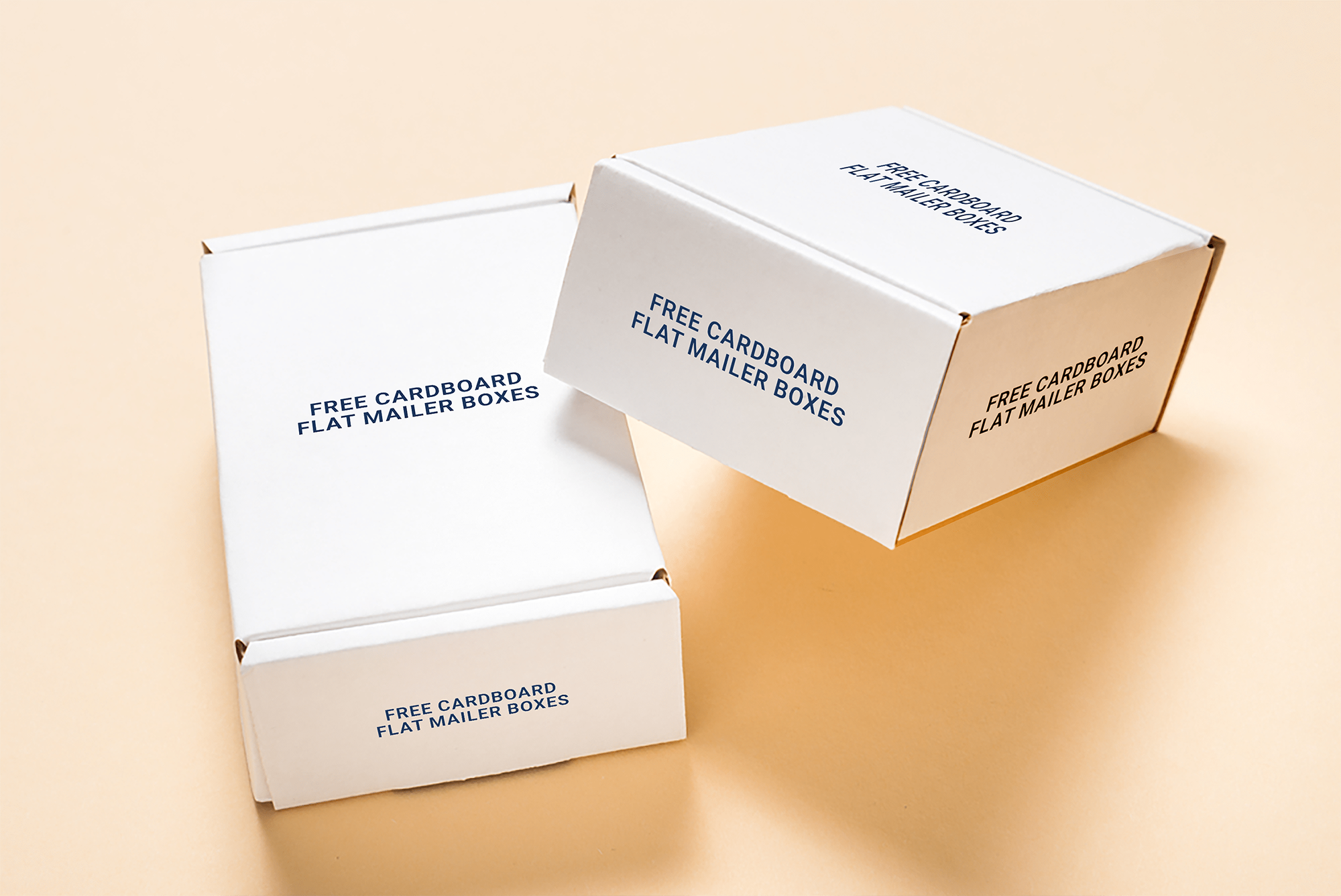 CARDBOARD FLAT MAILER BOXES Mockup presentation image