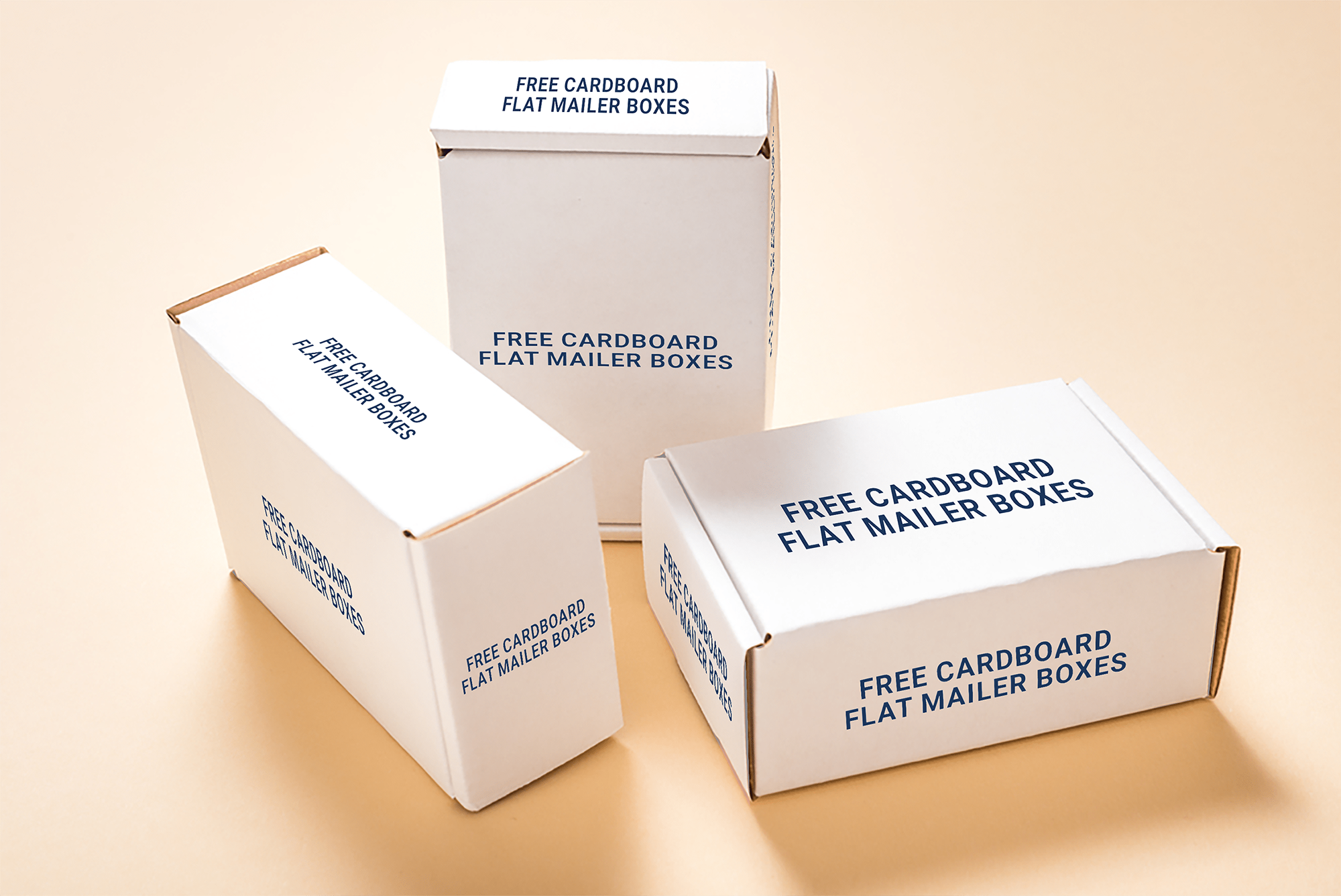 CARDBOARD FLAT MAILER BOXES Mockup presentation image