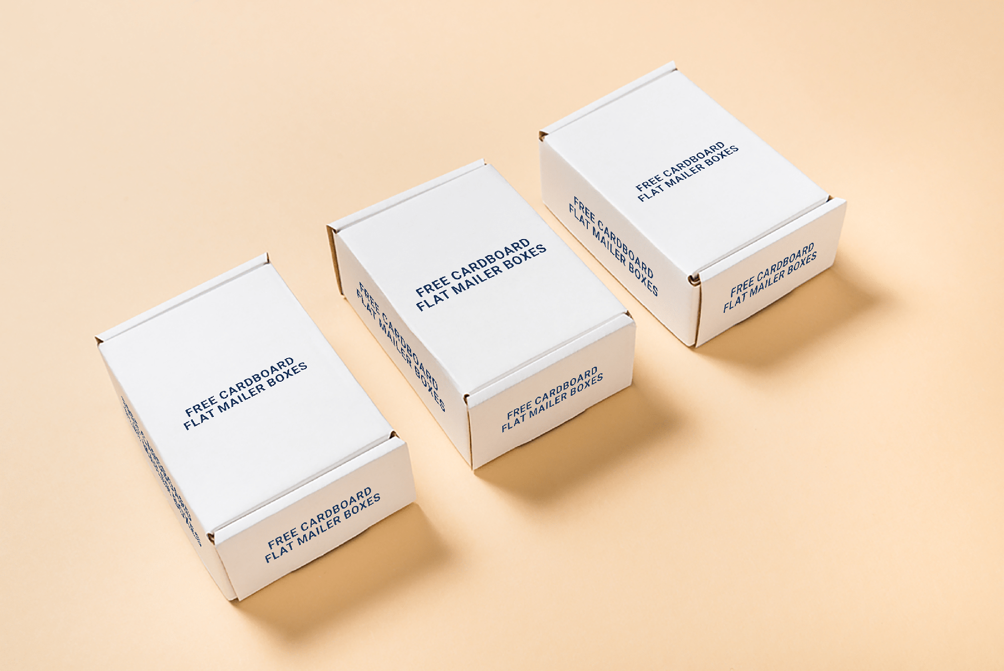 CARDBOARD FLAT MAILER BOXES Mockup presentation image