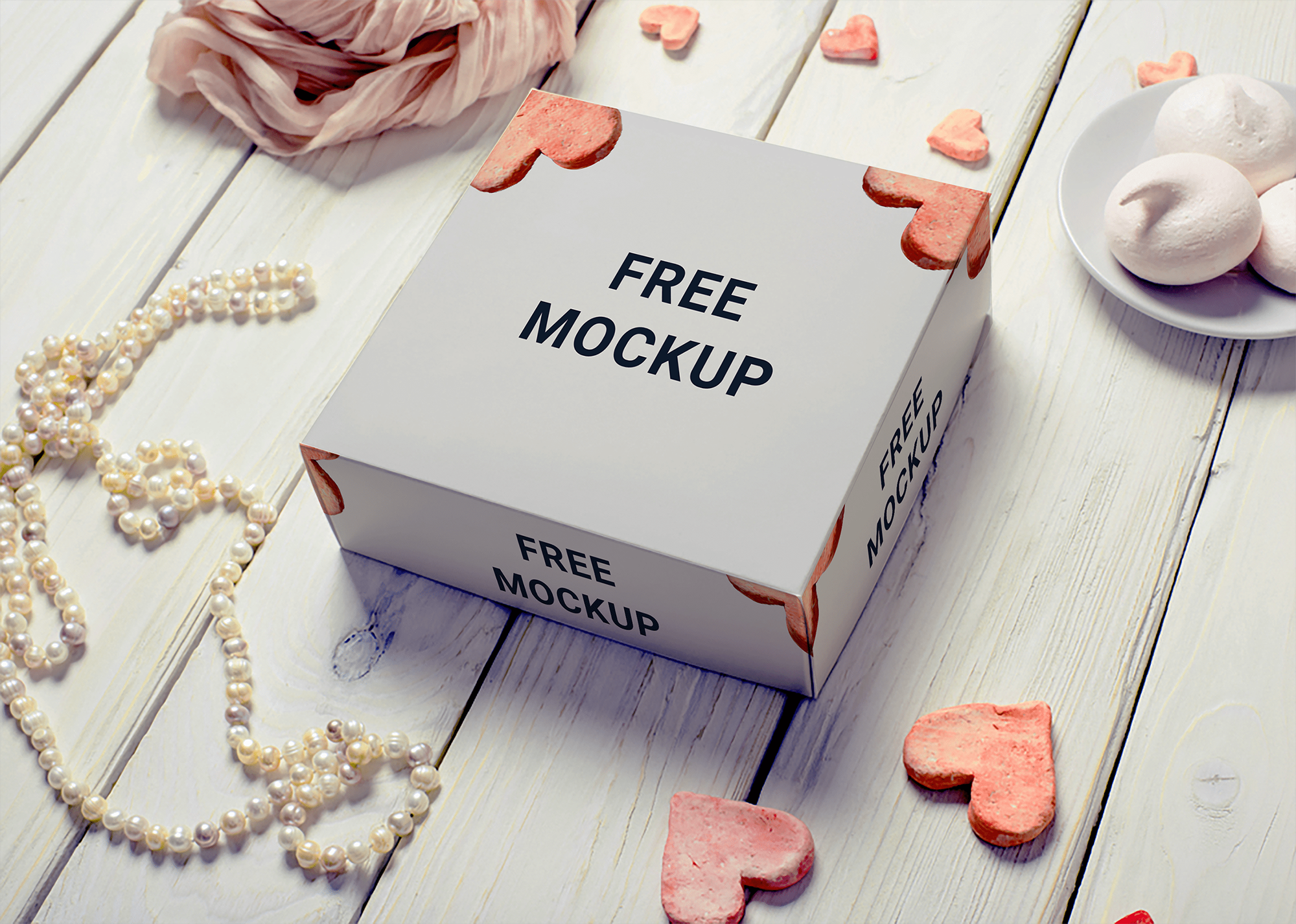 Free White box mockup presentation image