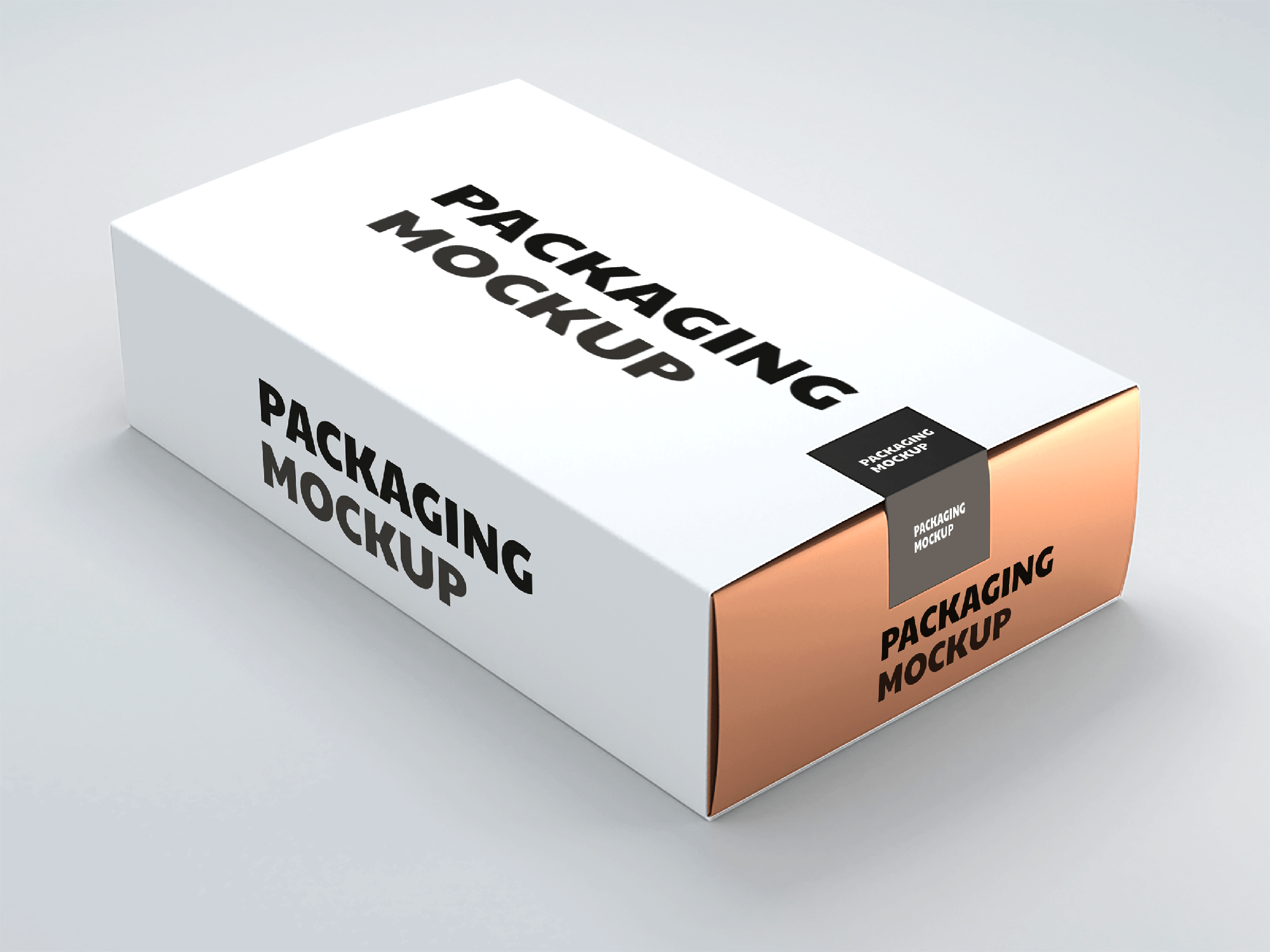 Mockup Gold Box with white Cover 3d rendering presentation image