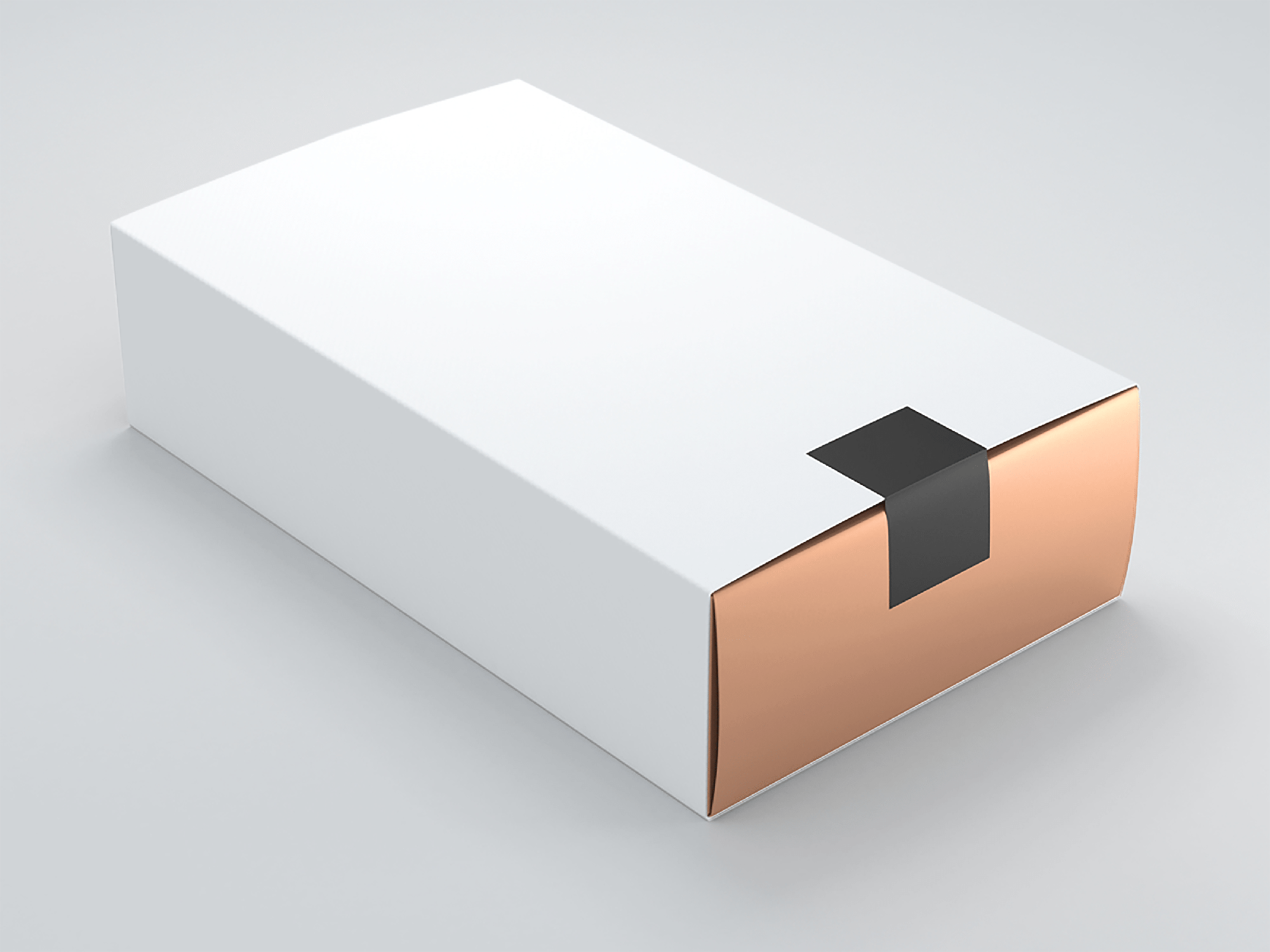 Mockup Gold Box with white Cover 3d rendering presentation image