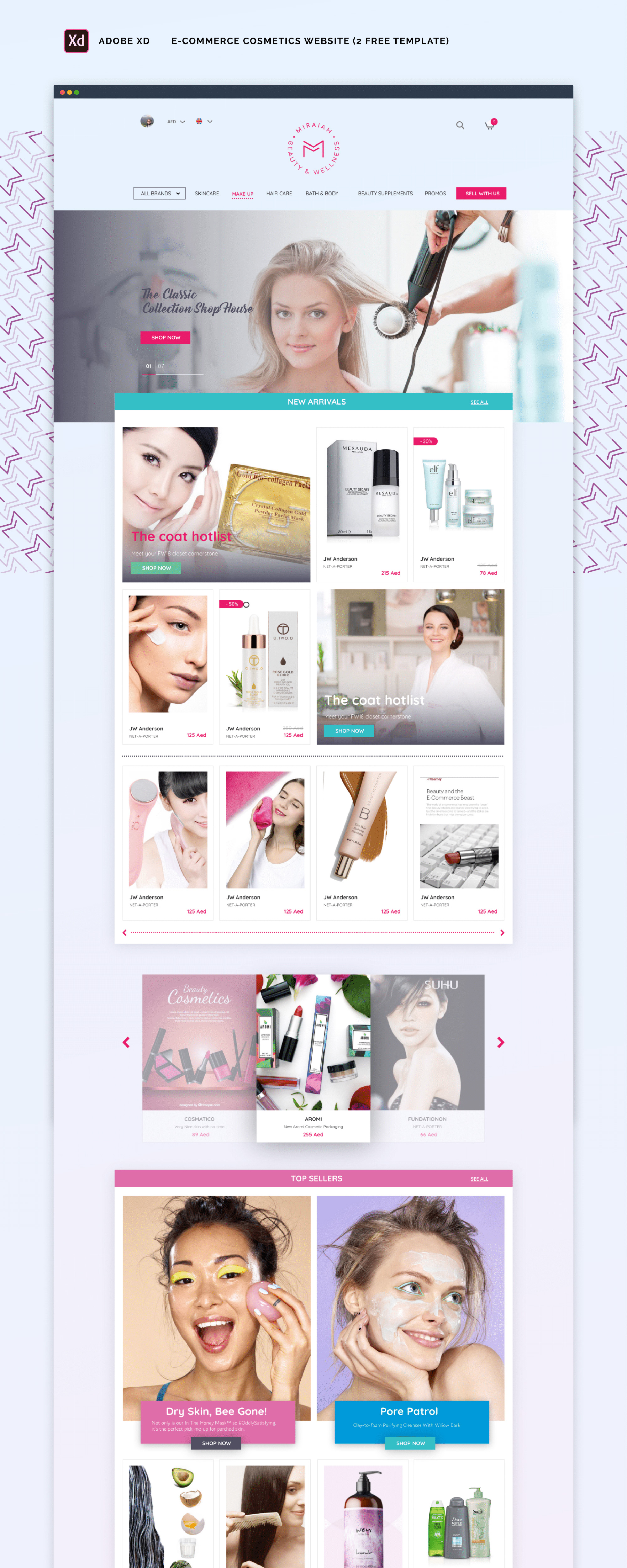 E-commerce cosmetics website (3 FREE TEMPLATE) presentation image