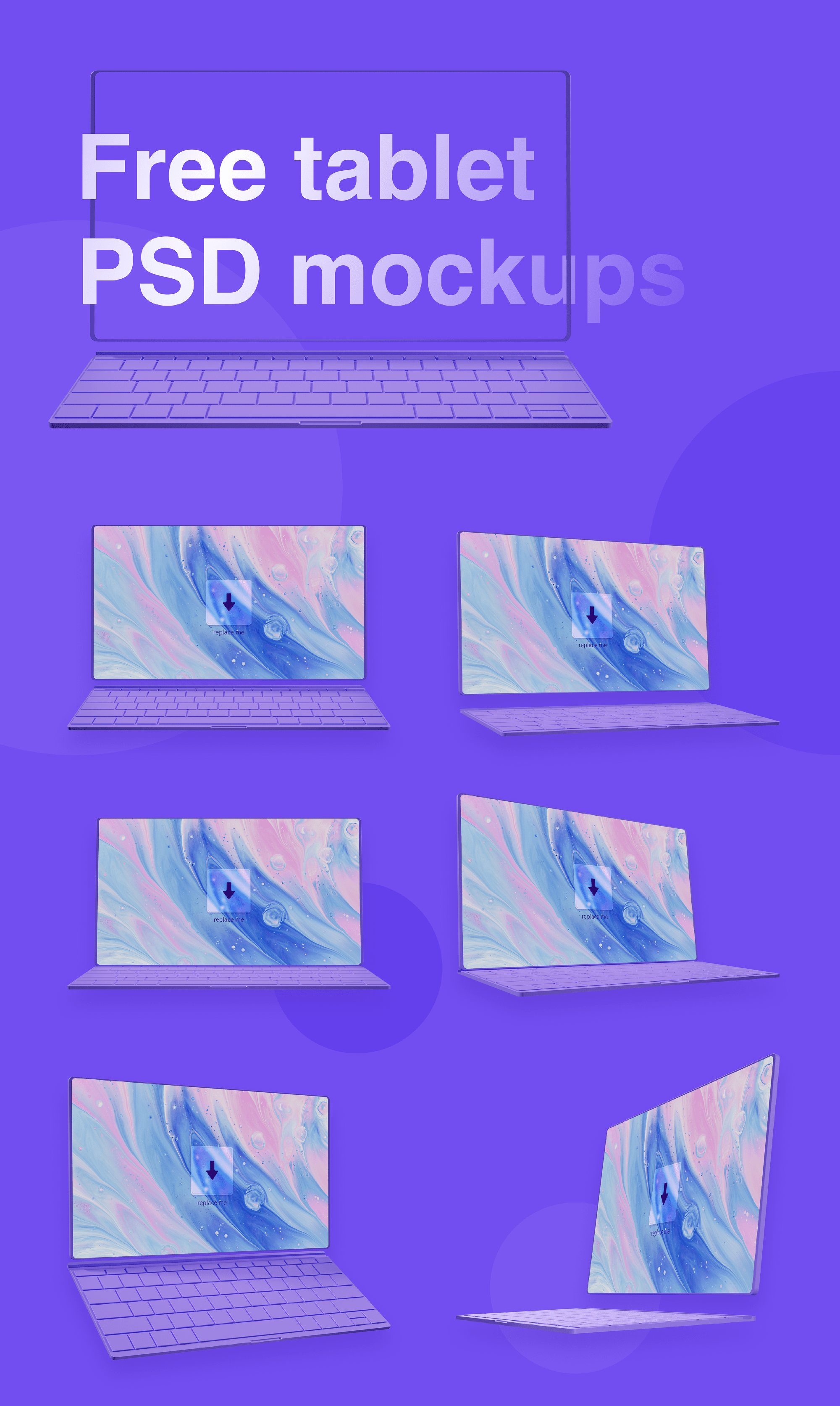 Free PSD tablet mockups presentation image
