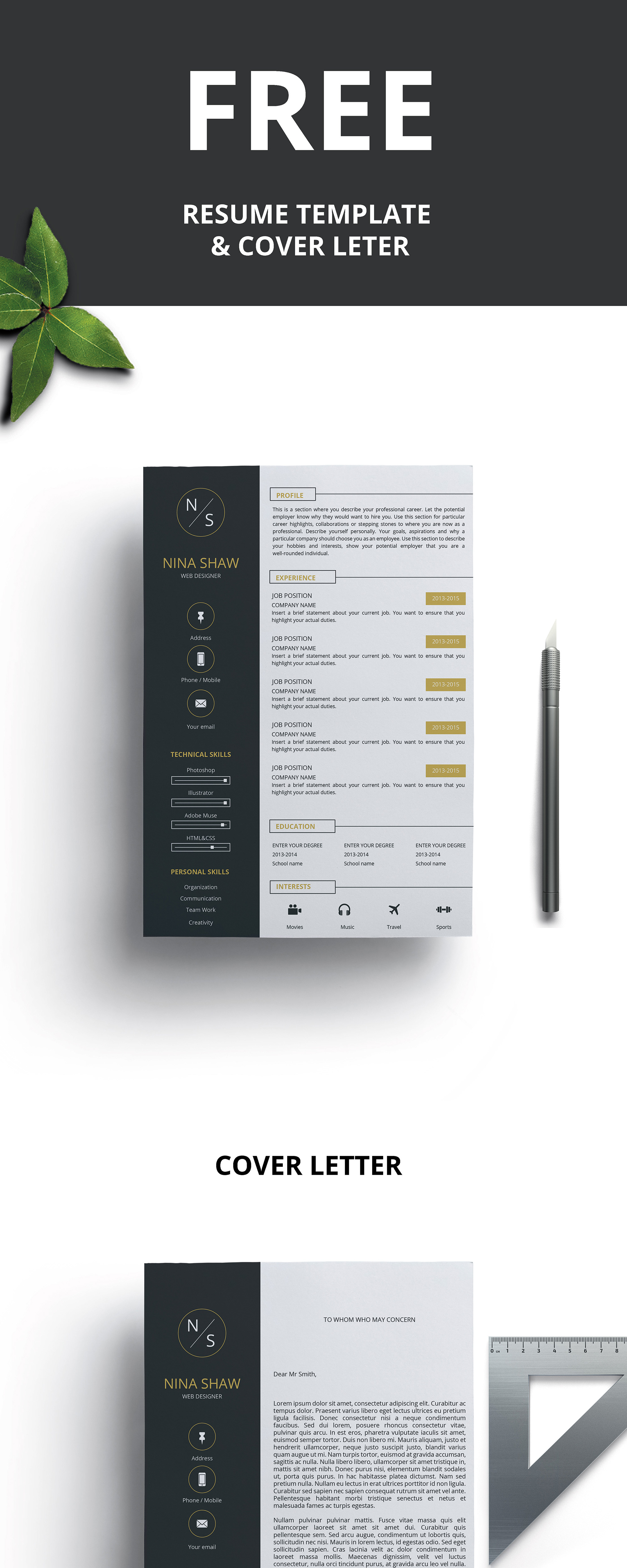 Resume and matching Cover letter presentation image