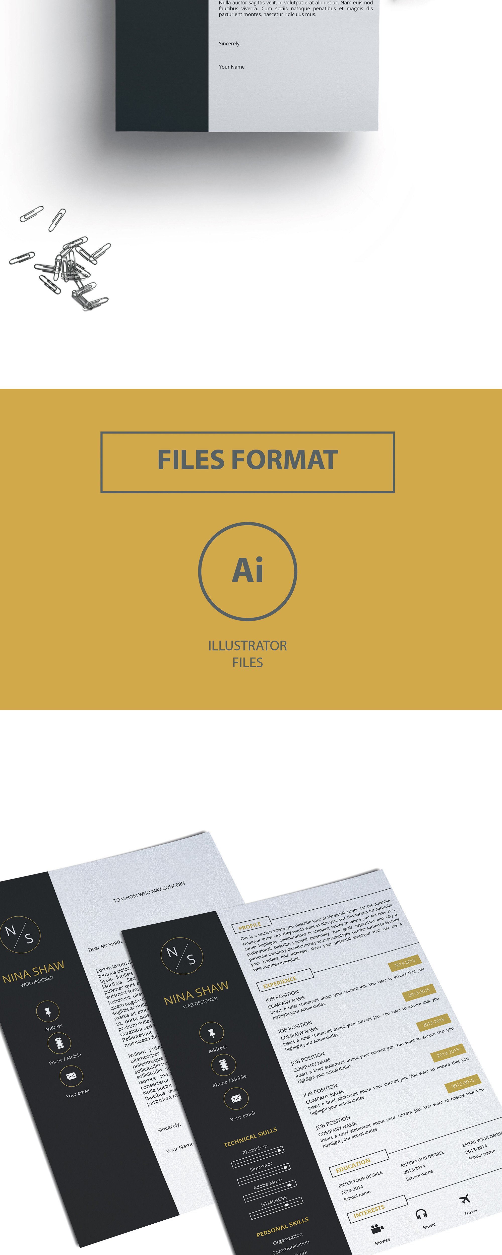 Resume and matching Cover letter presentation image