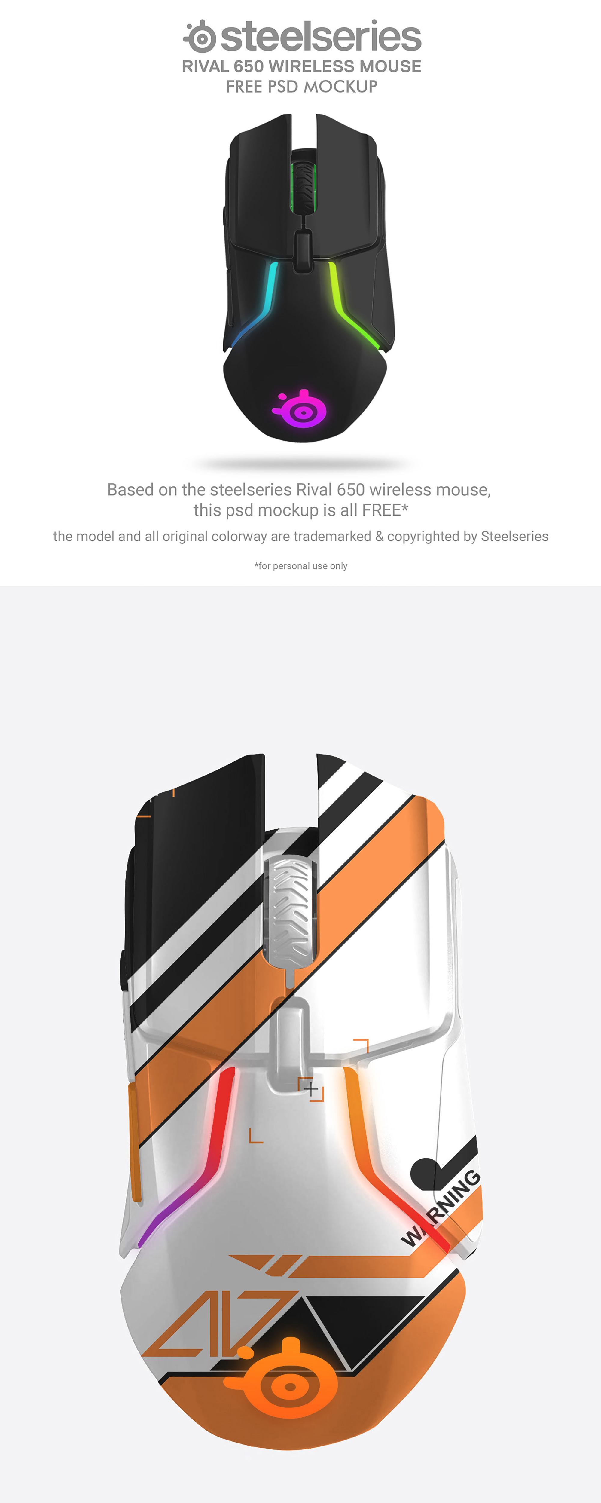 Free Rival 650 Wireless Mouse Mockup presentation image