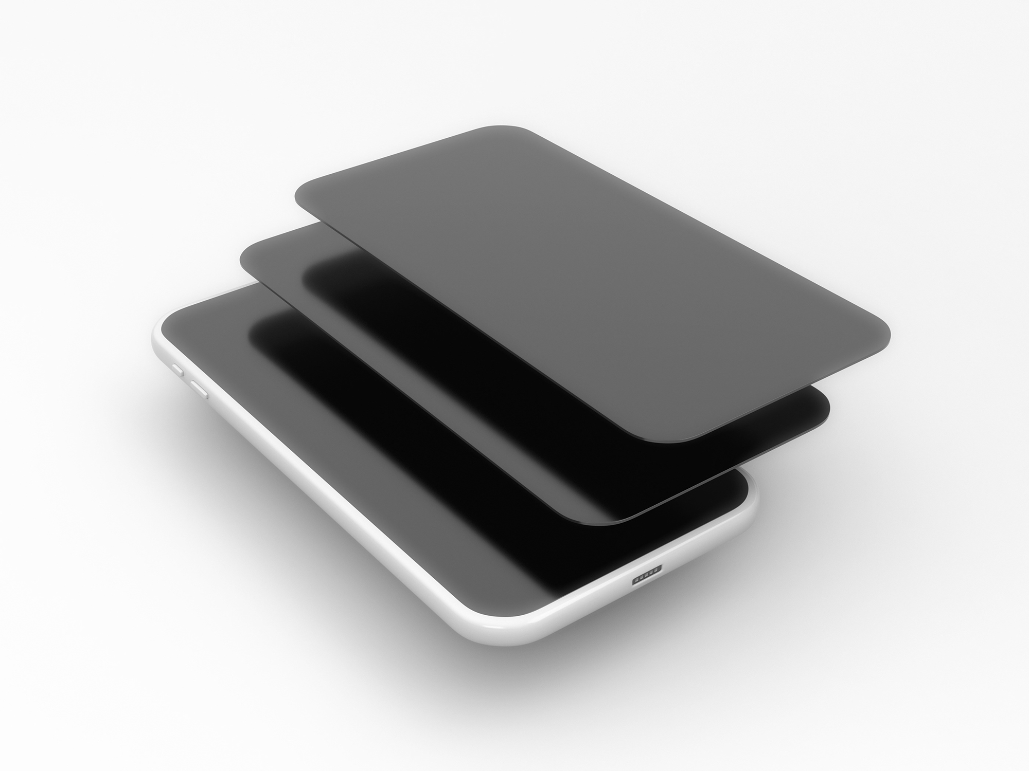 Smartphone multiscreen perspective mockup presentation image