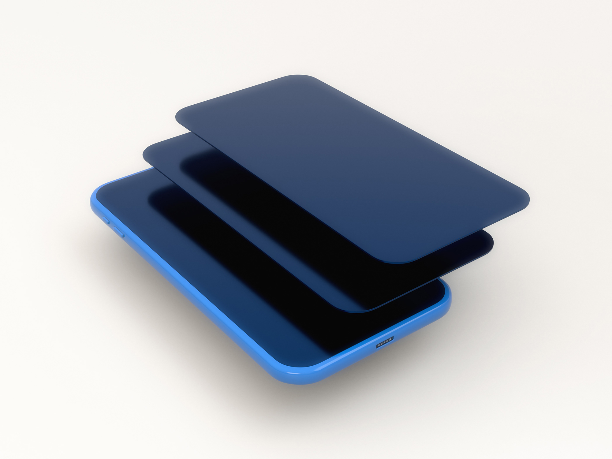 Smartphone multiscreen perspective mockup presentation image