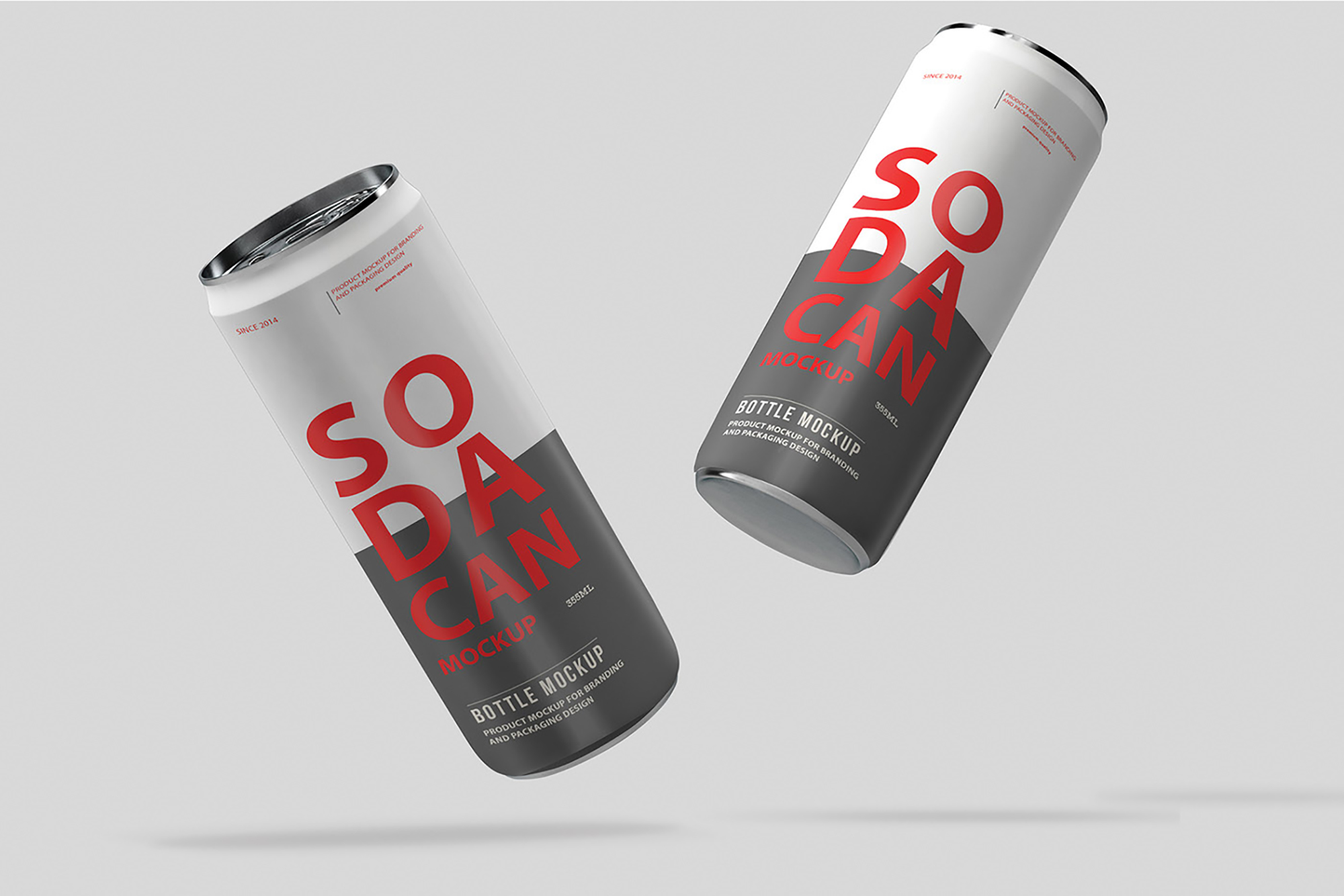Free Soda Can 355ml Mockup presentation image