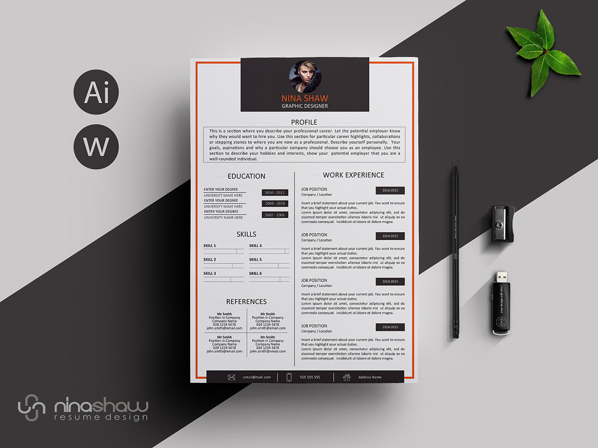 Resume Template + Cover Letter presentation image